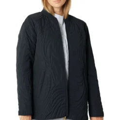 Short Quilt Jacket With Rib, dark indigo