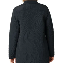 Short Quilt Jacket With Rib, dark indigo