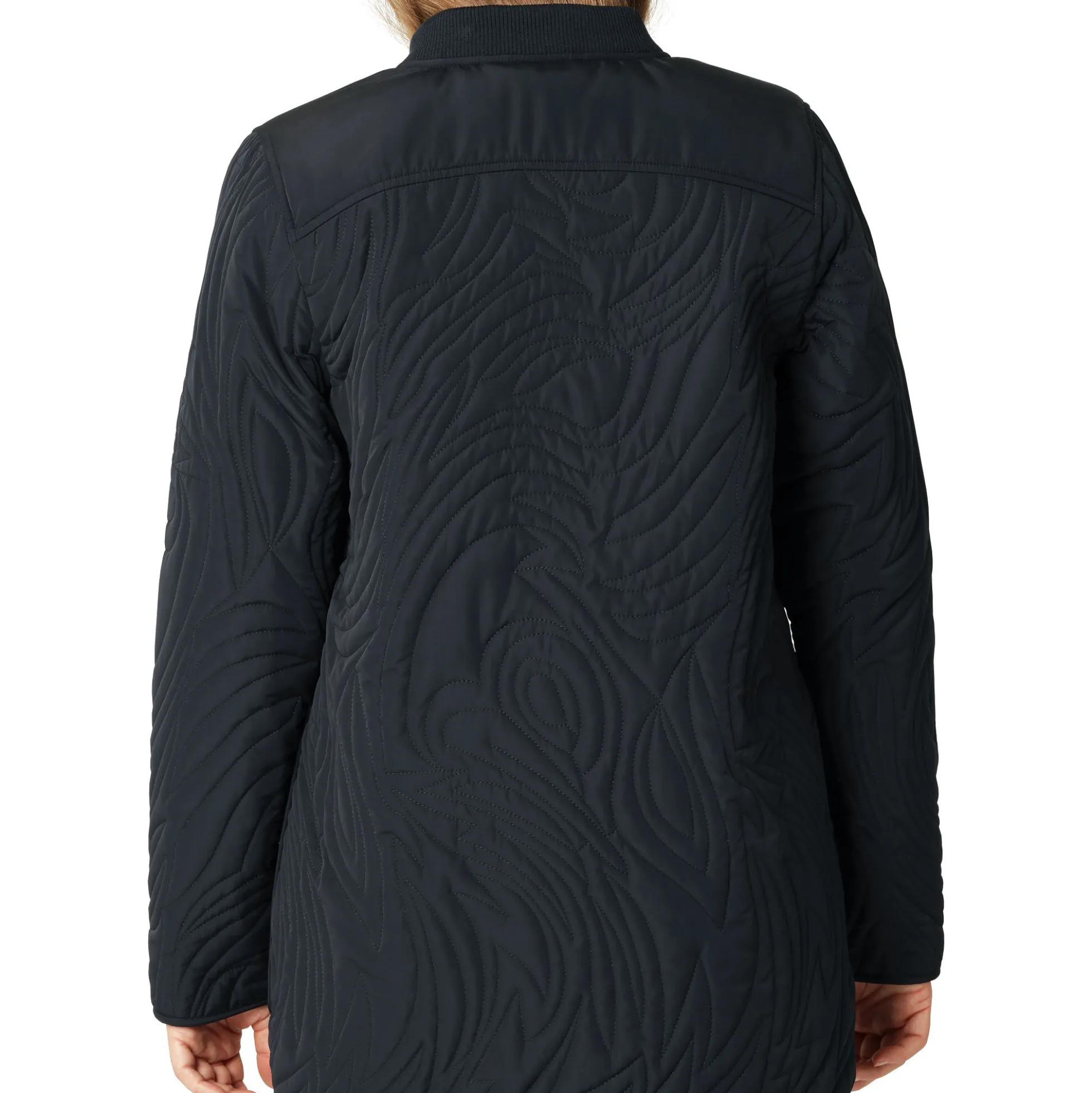 Short Quilt Jacket With Rib, dark indigo