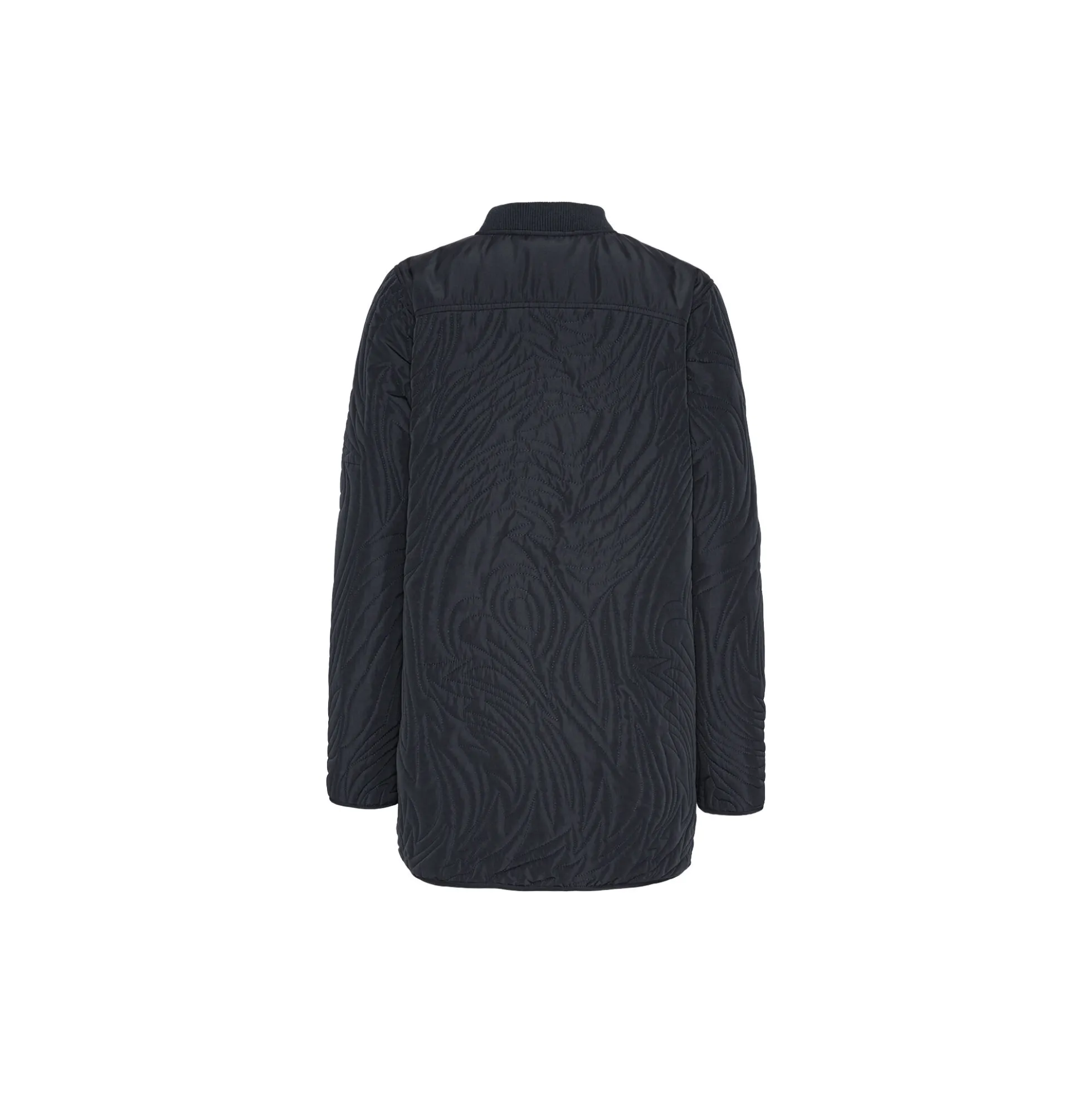 Short Quilt Jacket With Rib, dark indigo