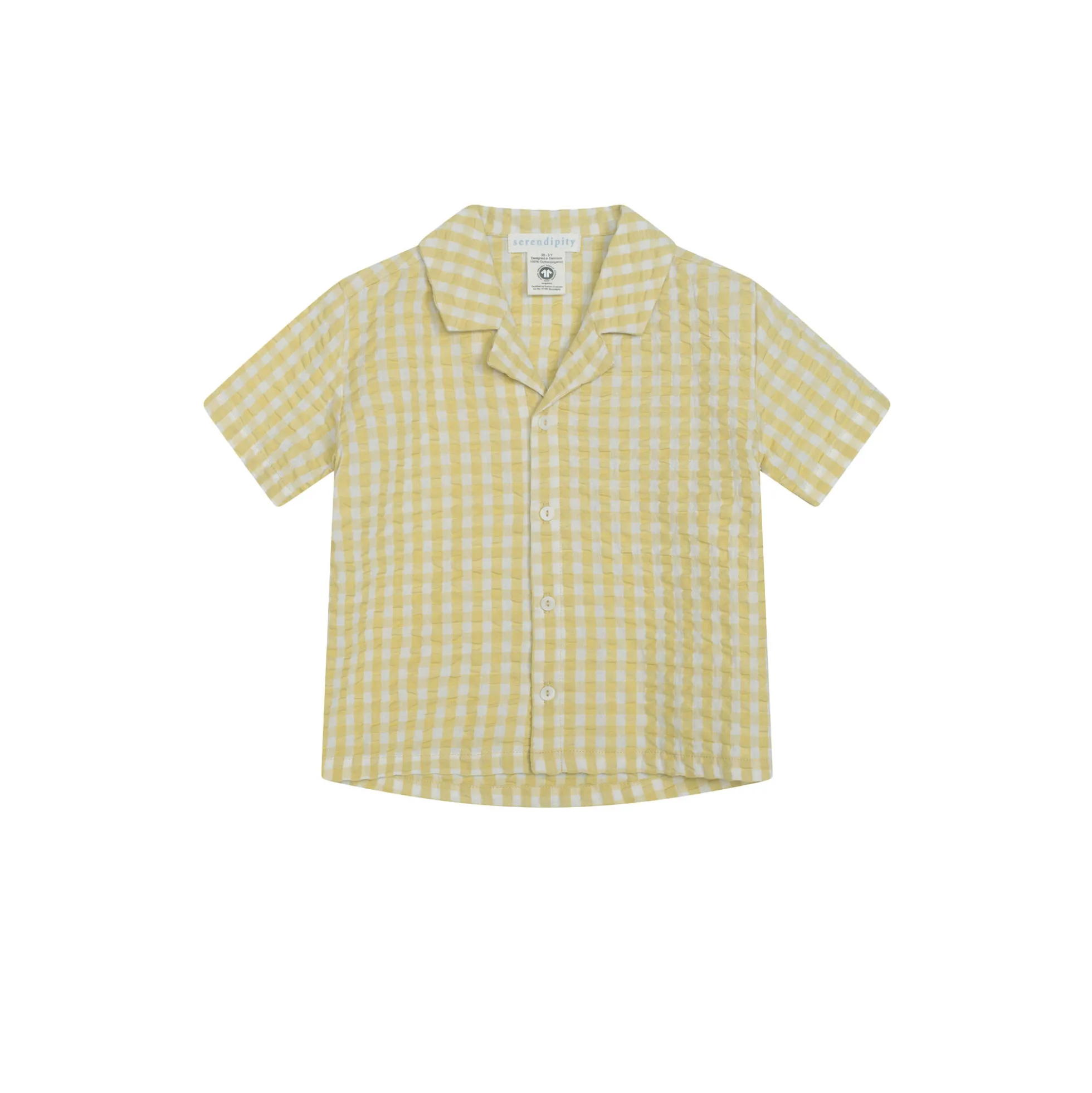 Short Sleeve Shirt, lemon checks