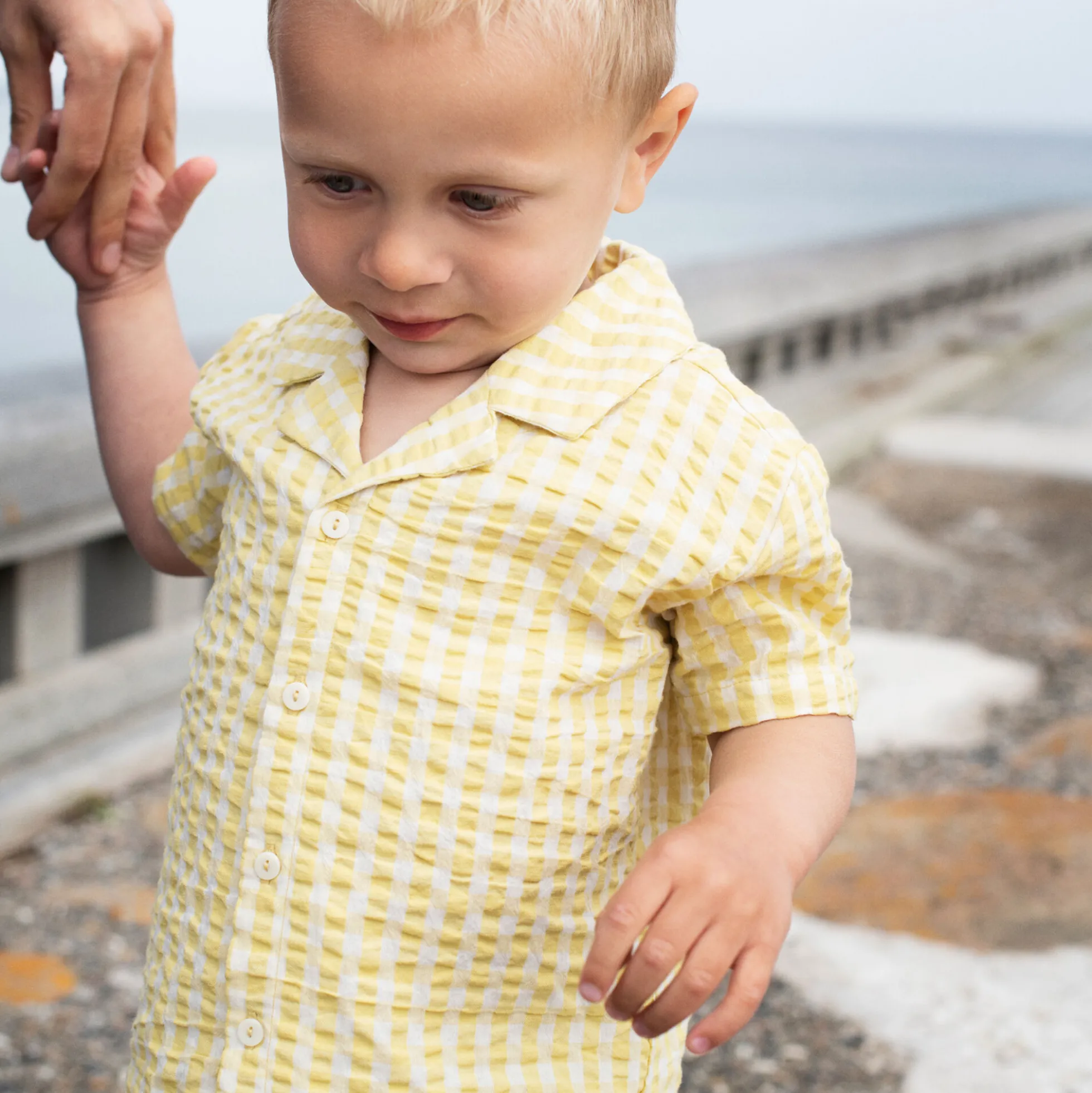 Short Sleeve Shirt, lemon checks