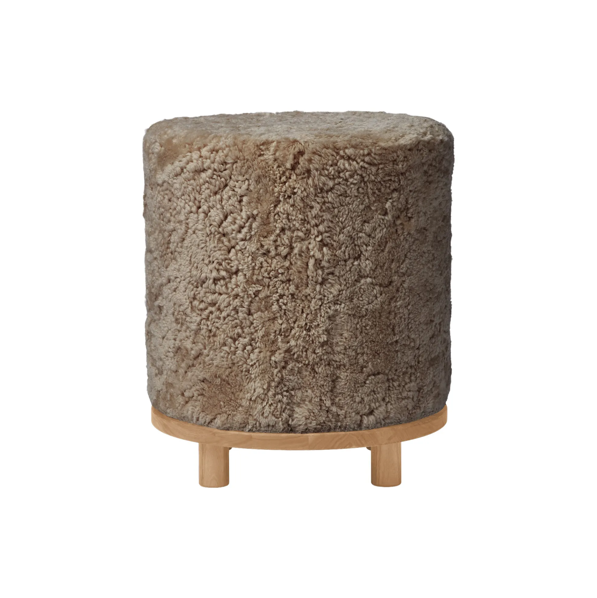 Simon puf, taupe/oak