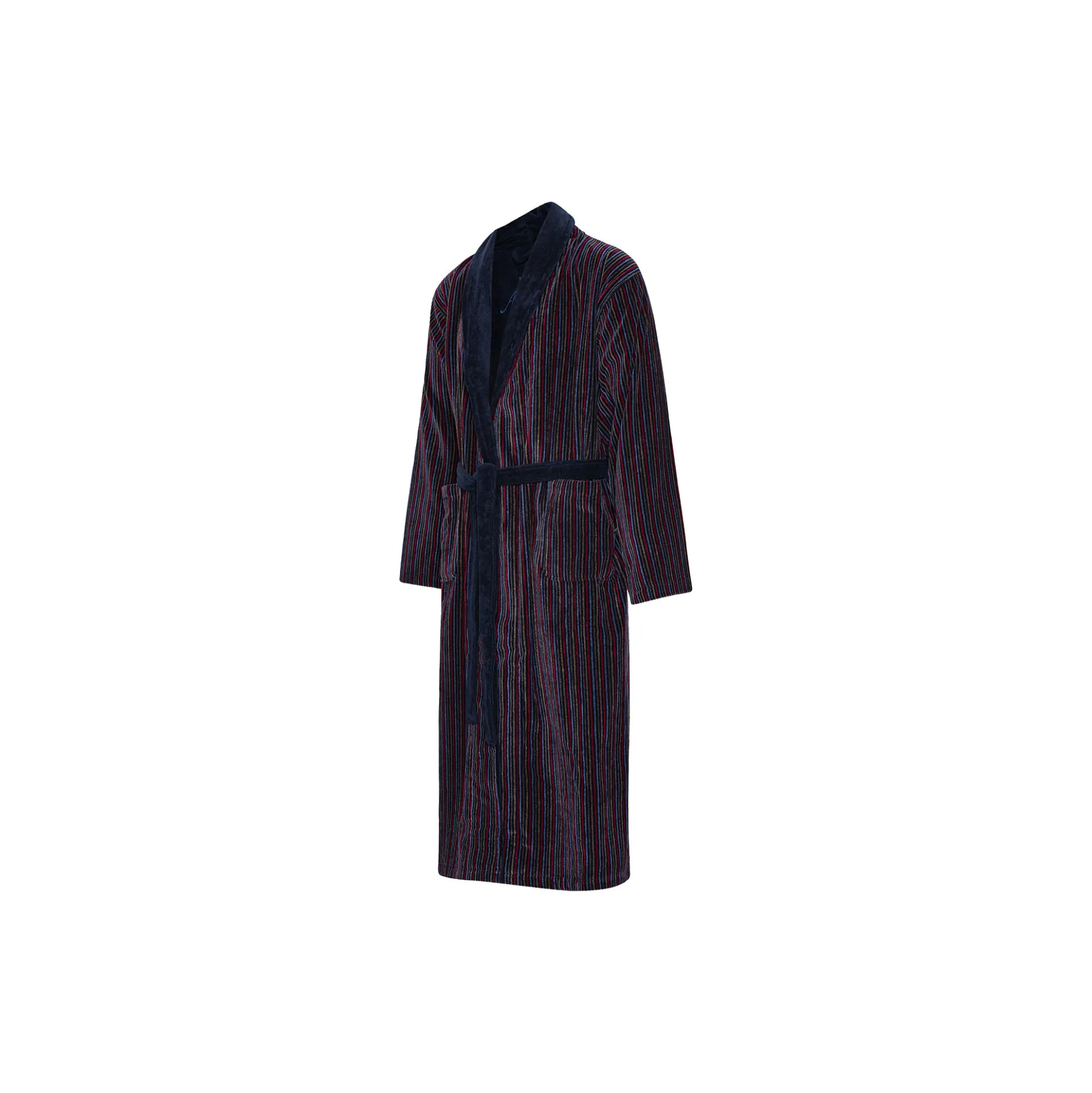 Skagerak Bathrobes, multi strip/solid navy collar