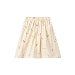 Skirt Nora, ivory embroidery flowers