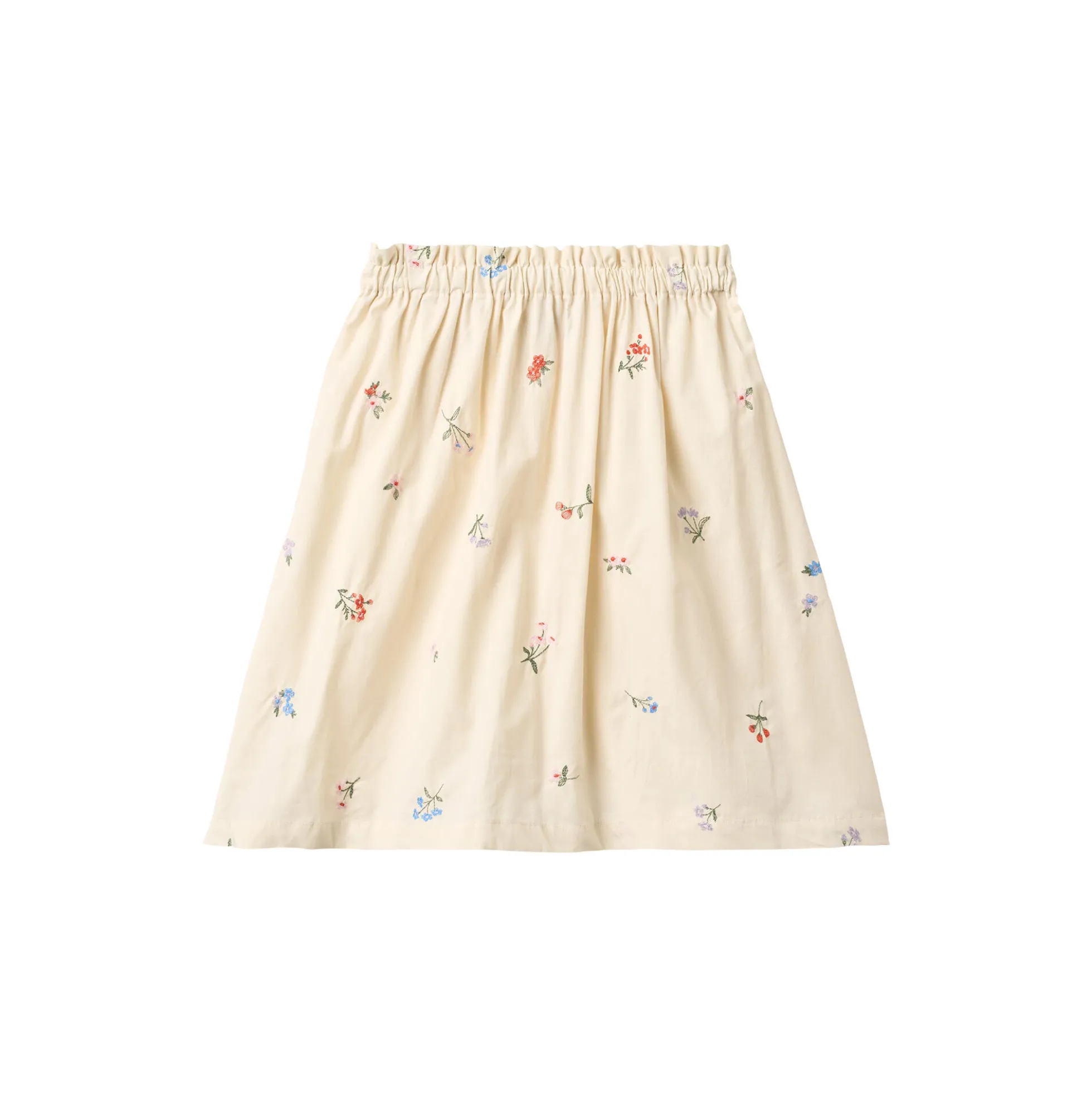 Skirt Nora, ivory embroidery flowers