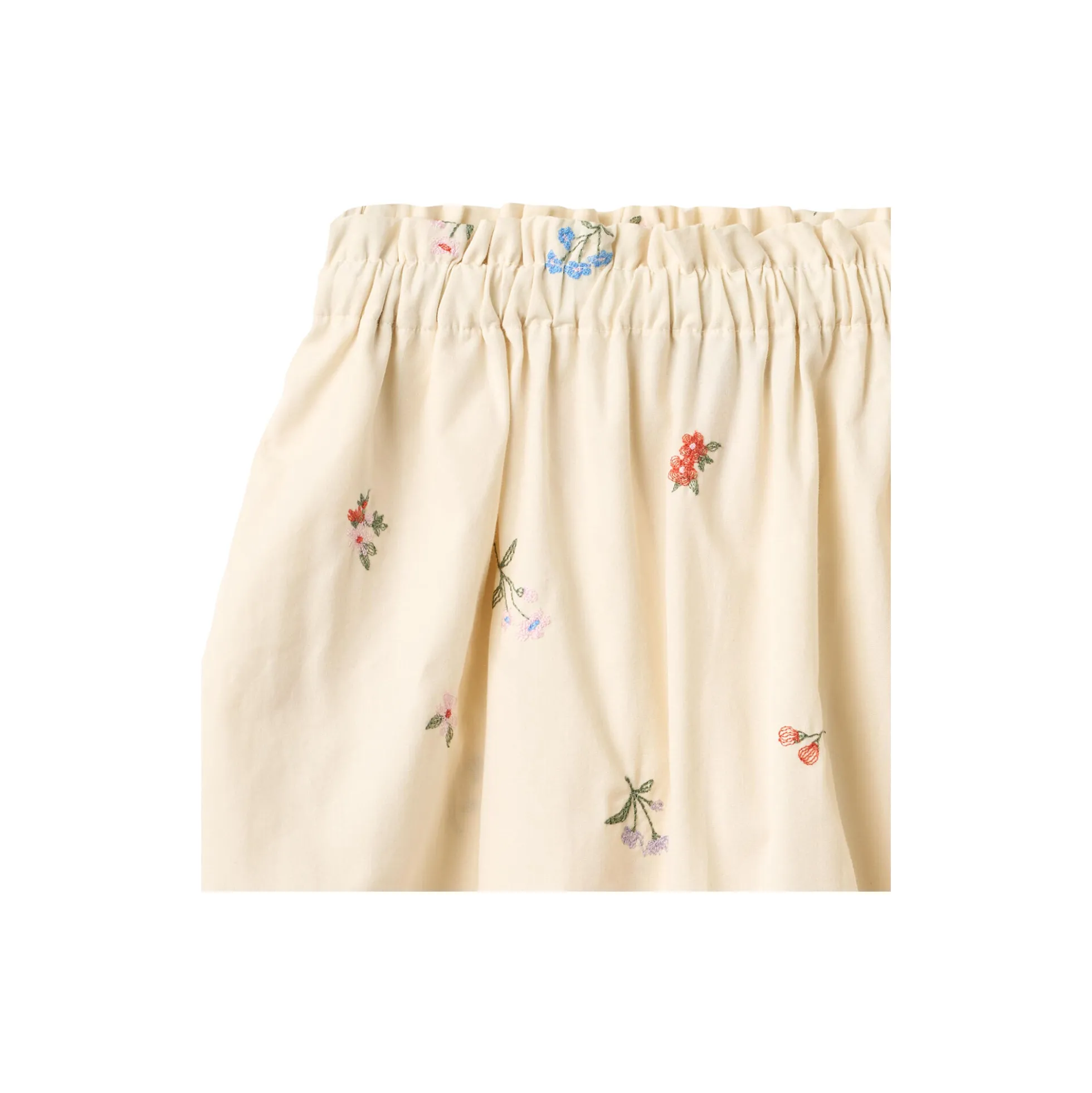 Skirt Nora, ivory embroidery flowers