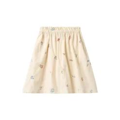 Skirt Nora, ivory embroidery flowers