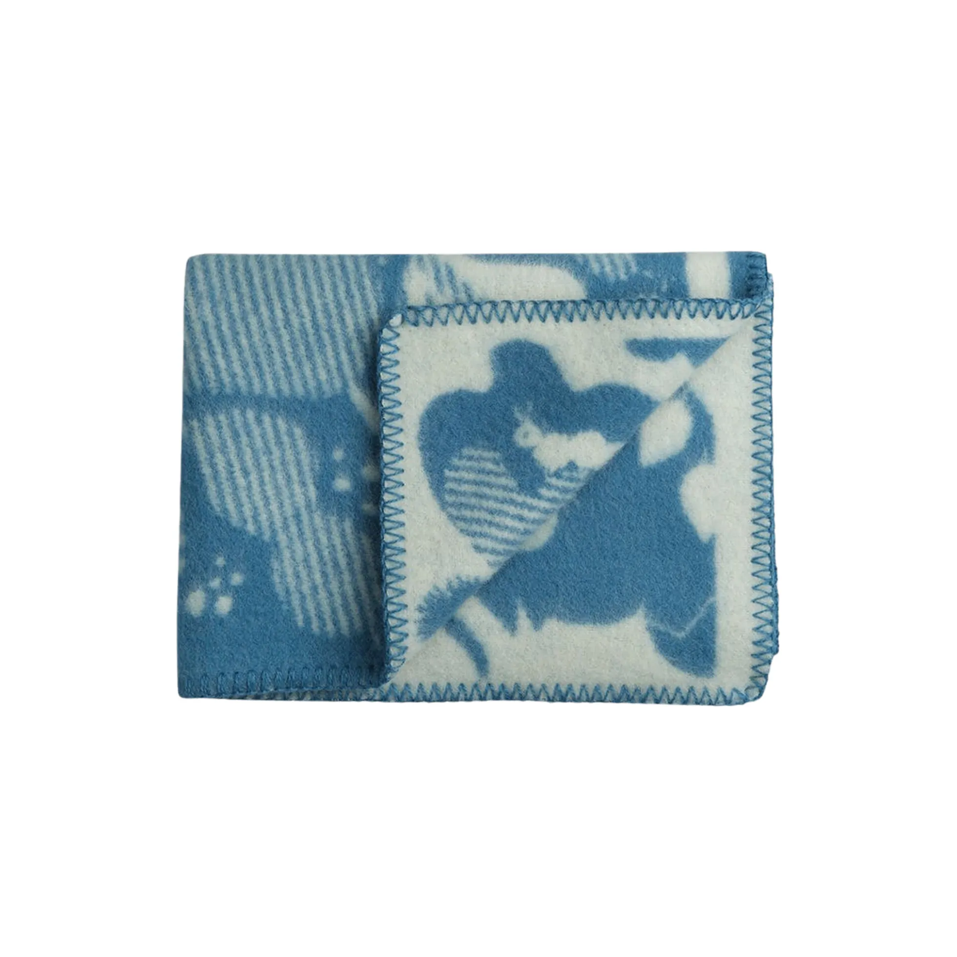 SKOGBUNN Baby Size Throw, blue/natural
