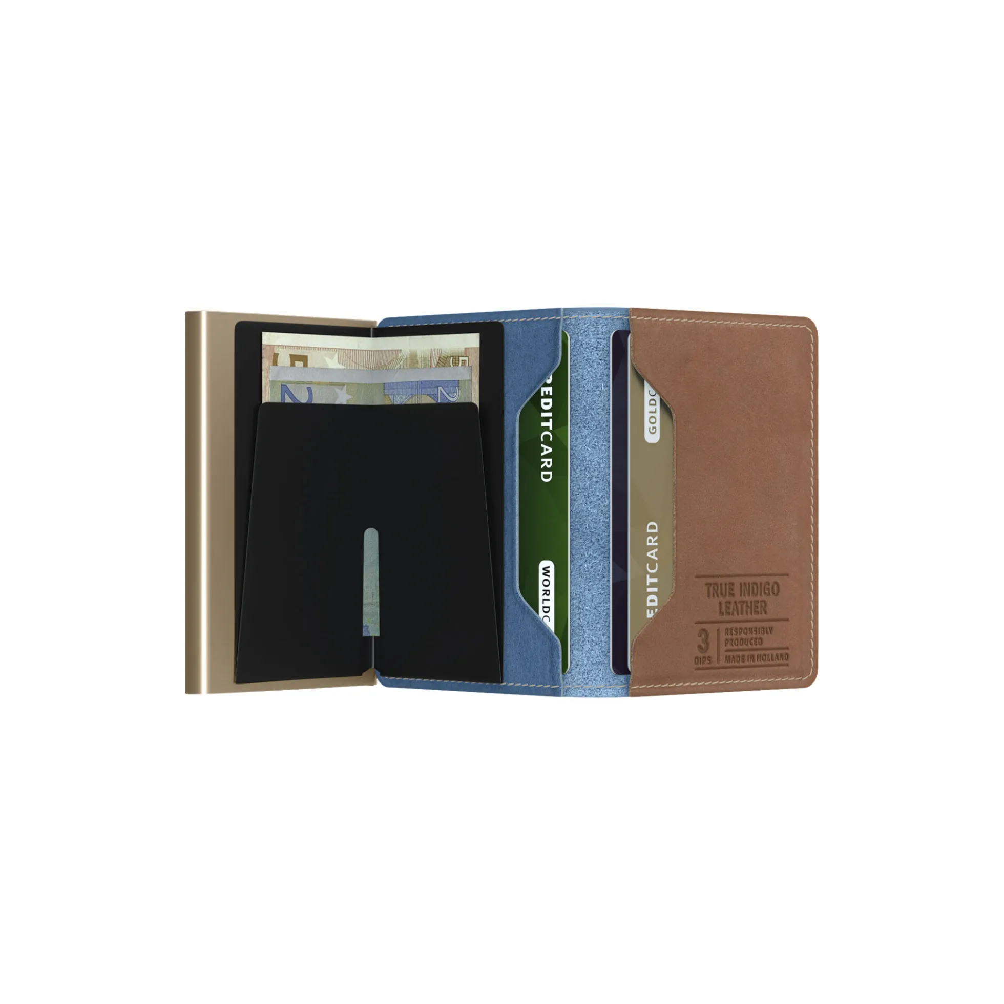 Slimwallet, indigo 3/sand