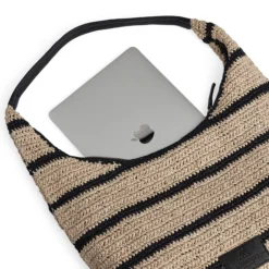 SoleaMBG Bag, Raffia, natural/black mix w/black