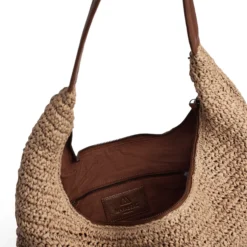 SoleaMBG Bag, Raffia, natural w/cognac