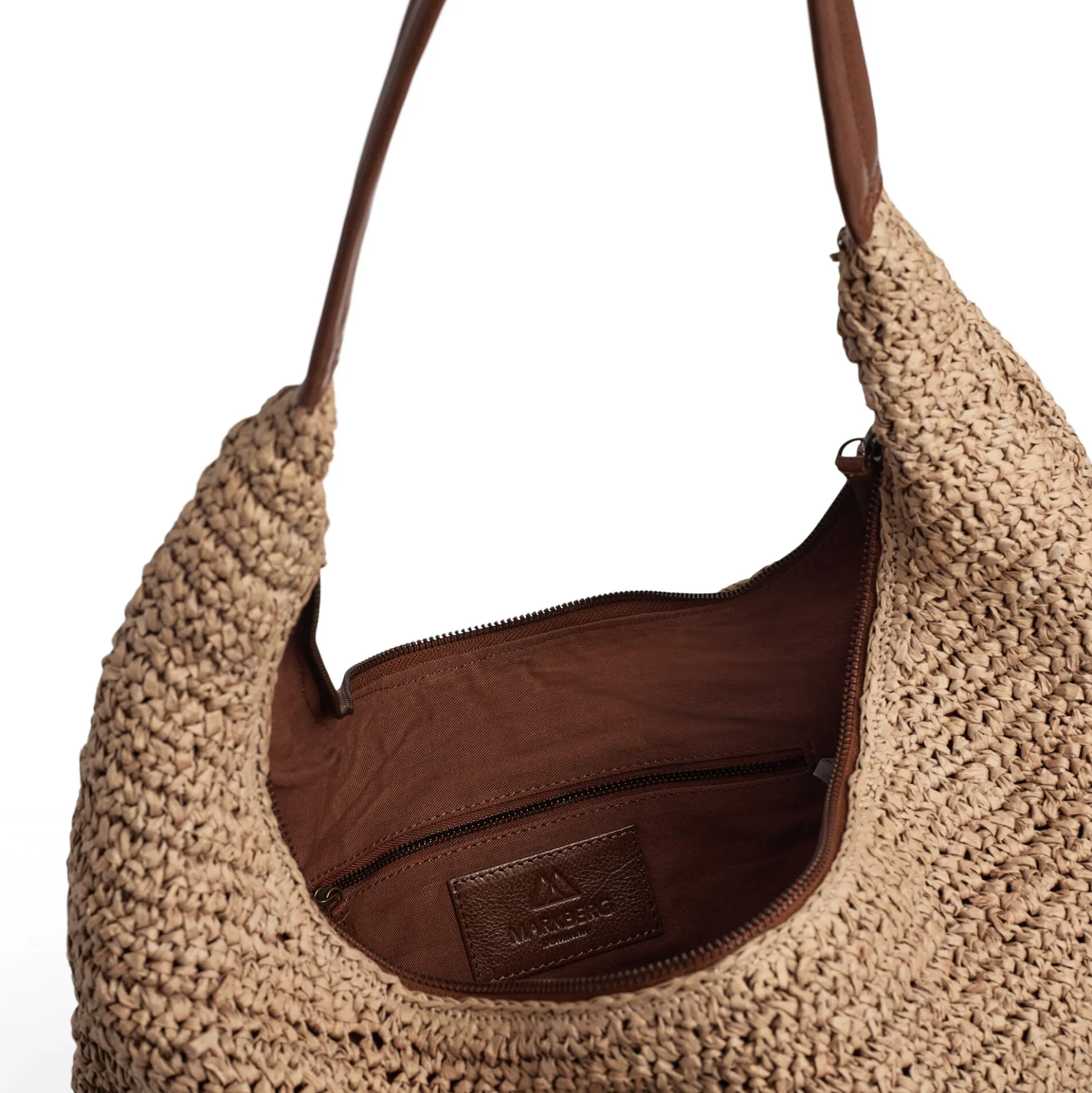 SoleaMBG Bag, Raffia, natural w/cognac