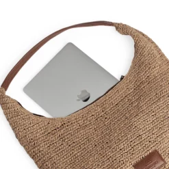 SoleaMBG Bag, Raffia, natural w/cognac