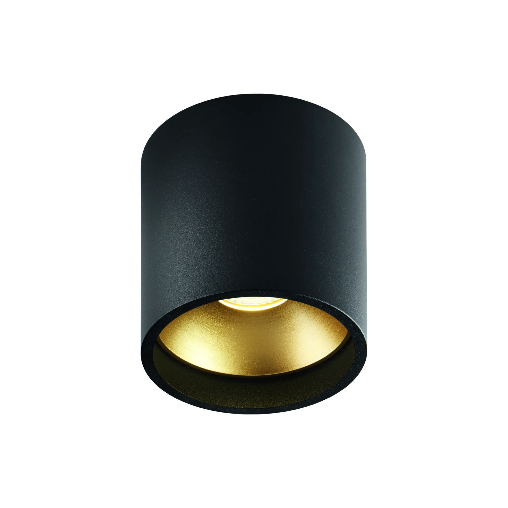 SOLO 1 ROUND loftlampe, sort/guld
