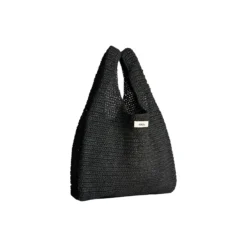 Sophia Straw Bag Medium, black