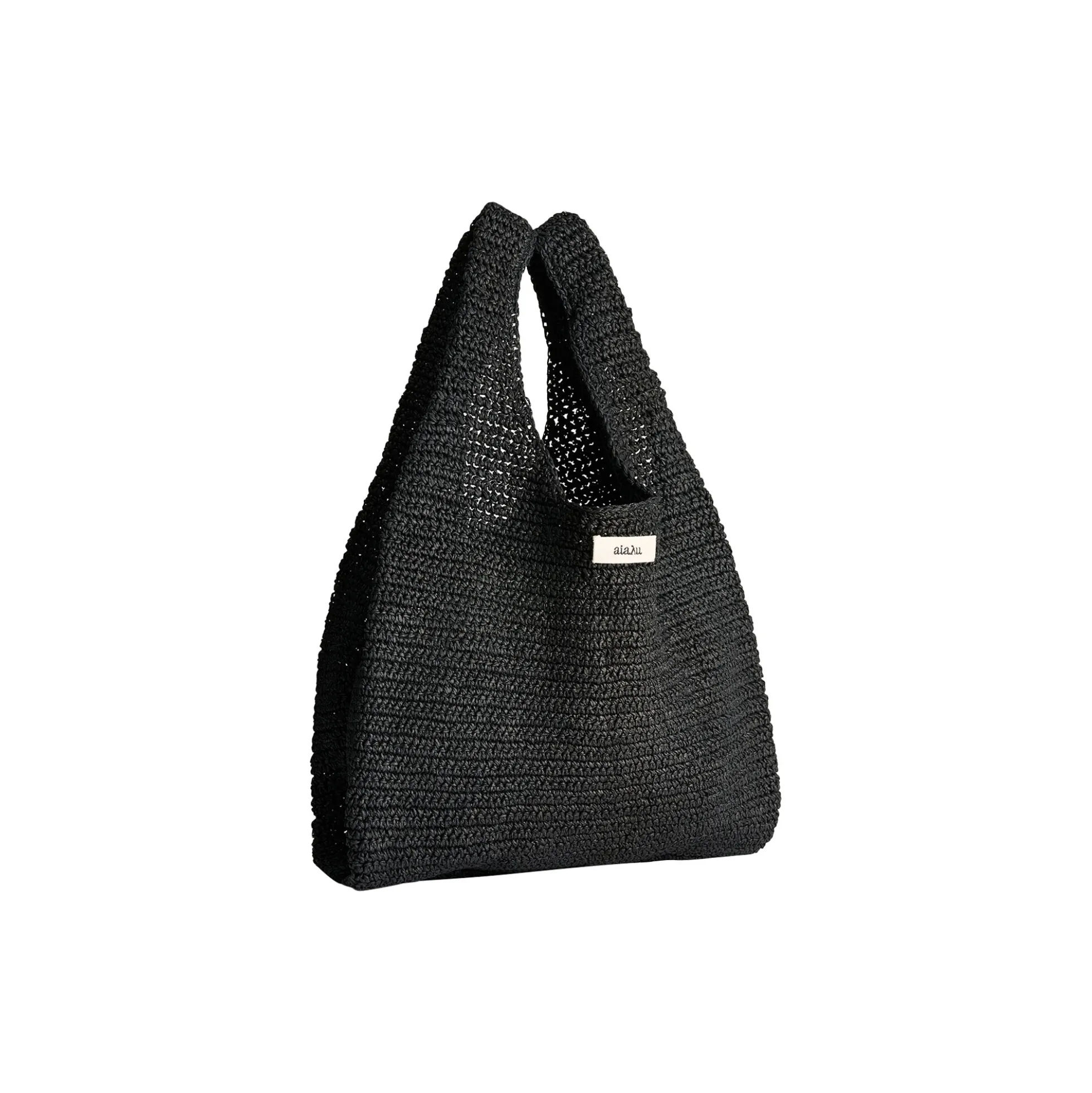 Sophia Straw Bag Medium, black