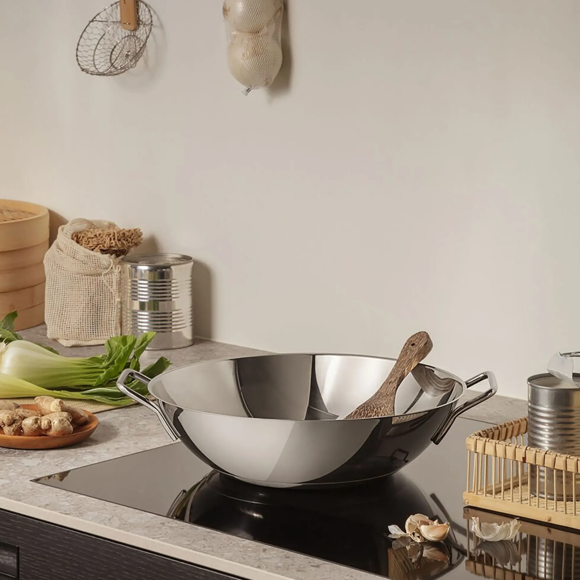 Stainless Steel Wok 5 L
