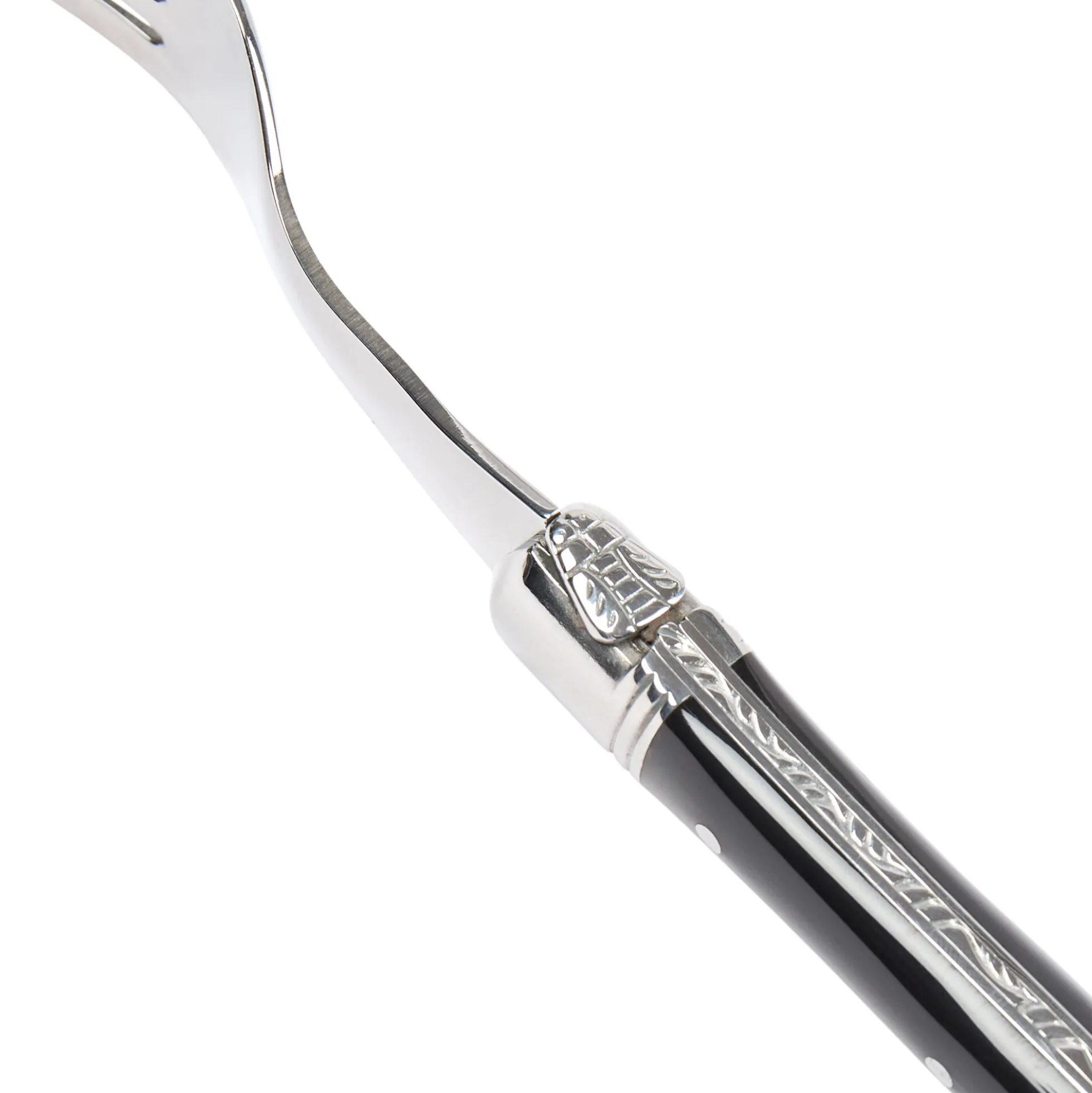 Steakgaffel, sort horn