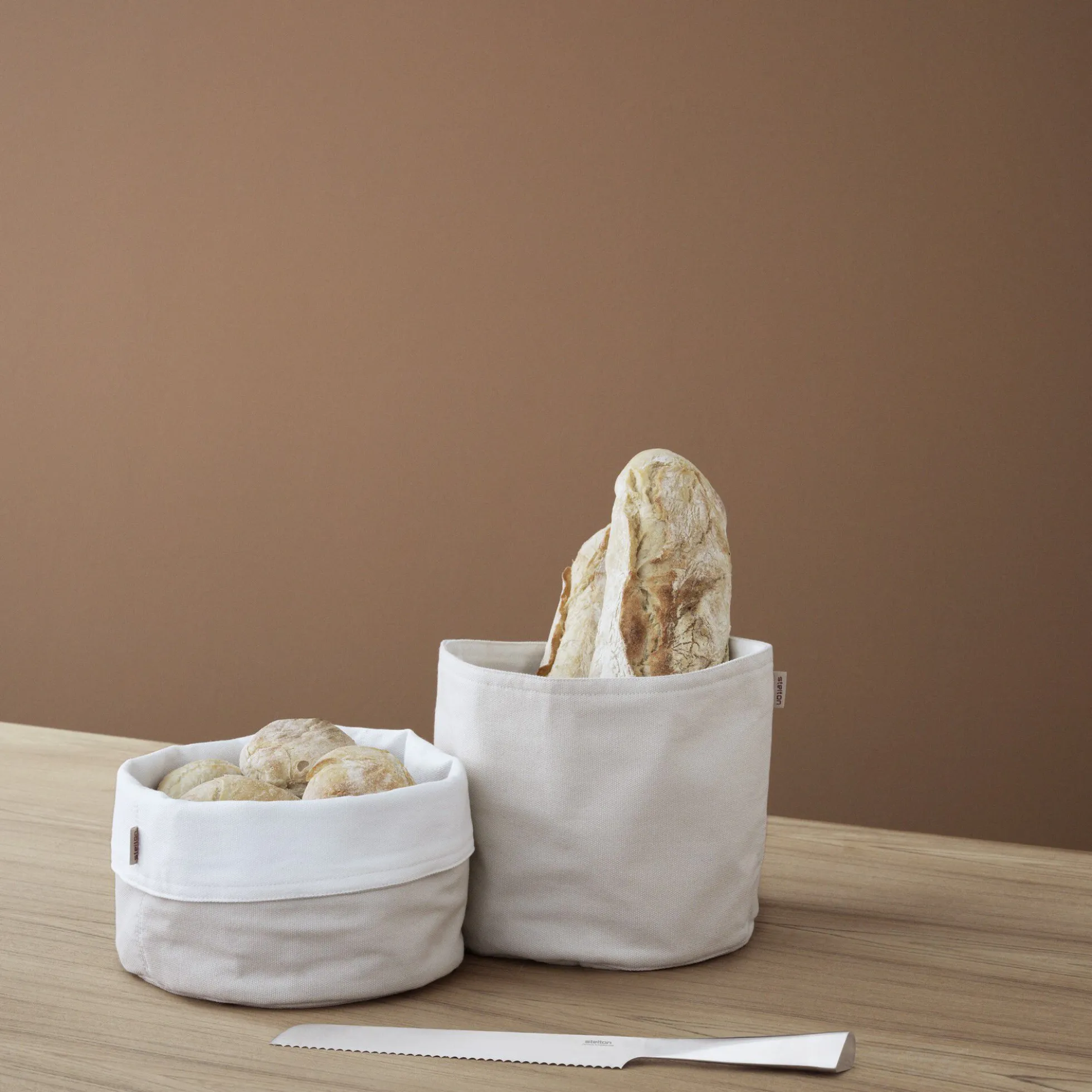 Stelton brødpose, sand/white
