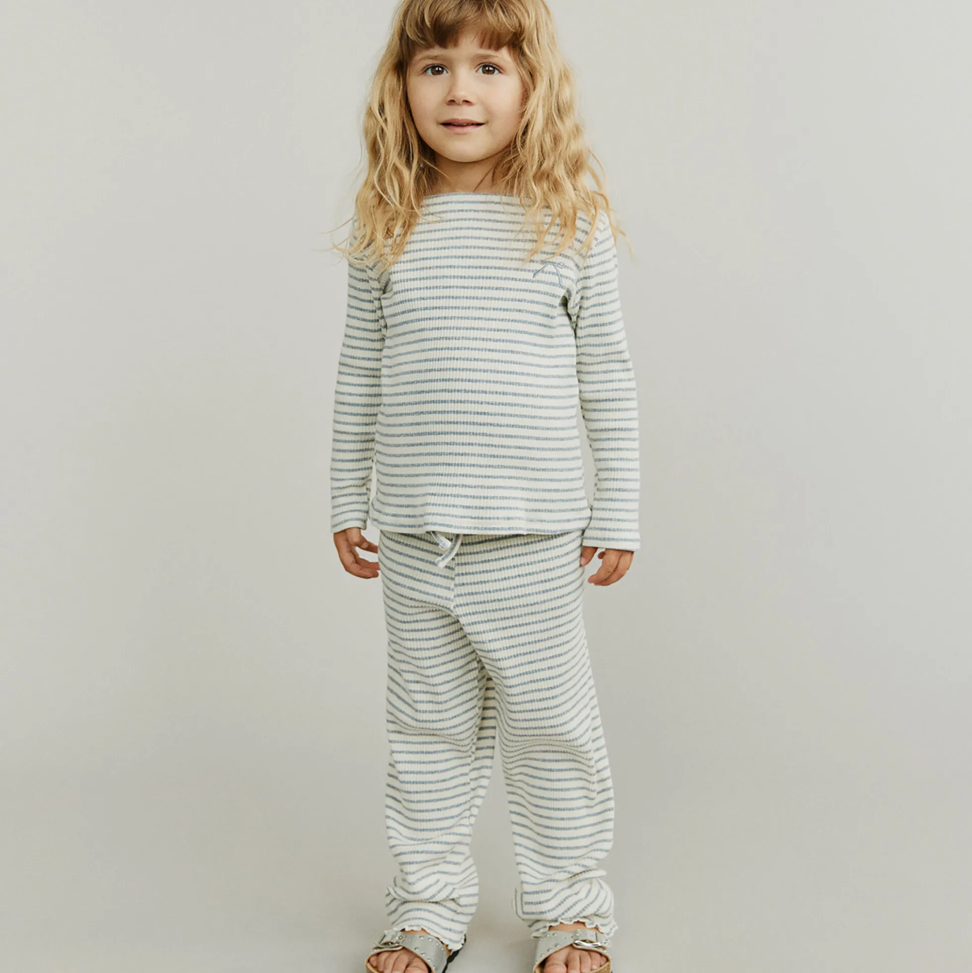 StephieKB T-Shirt Long Sleeve, grey striped