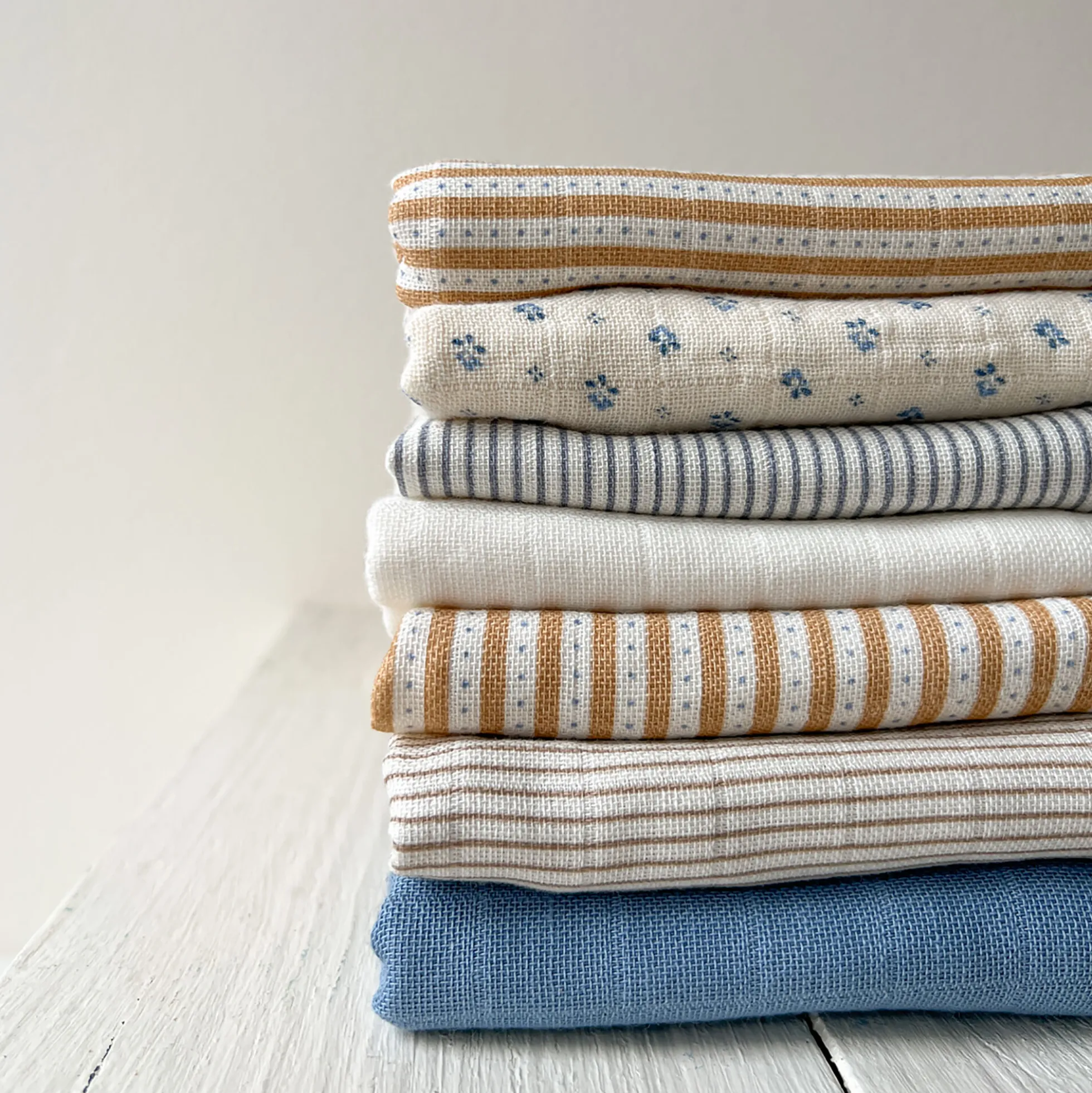 Stofble 3-pak, classic stripes camel