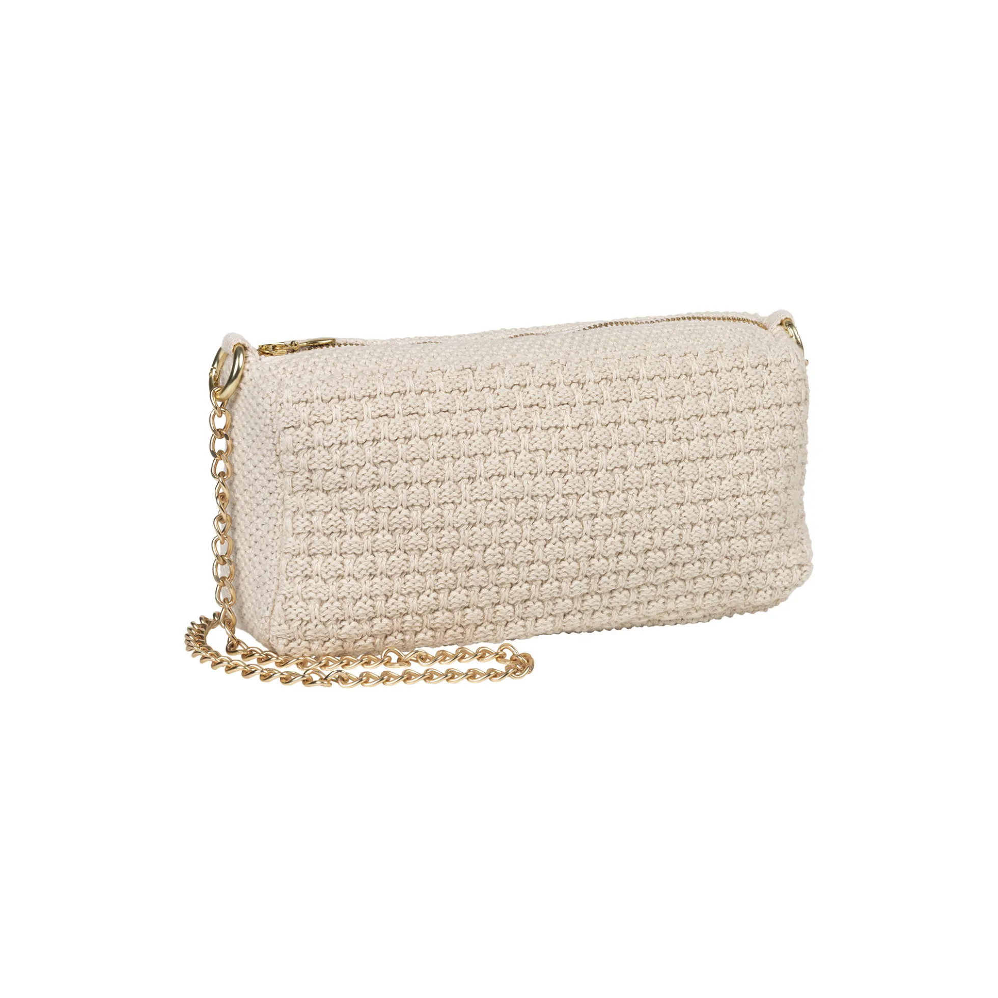 Strikket Clutch Kæde Petra, beige melange