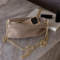 Strikket Clutch Kæde Petra, tiger melange