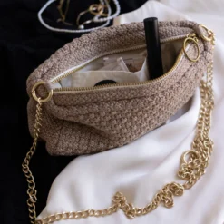Strikket Clutch Kæde Petra, tiger melange