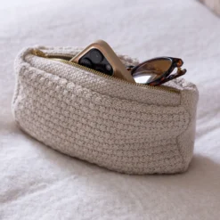 Strikket Clutch Petra, beige melange