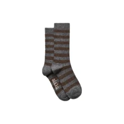 Striped Cashmere Sock, mix grey