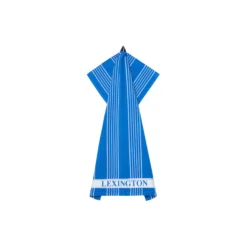 Striped Organic Cotton Terry Kitchen Towel, blue/white