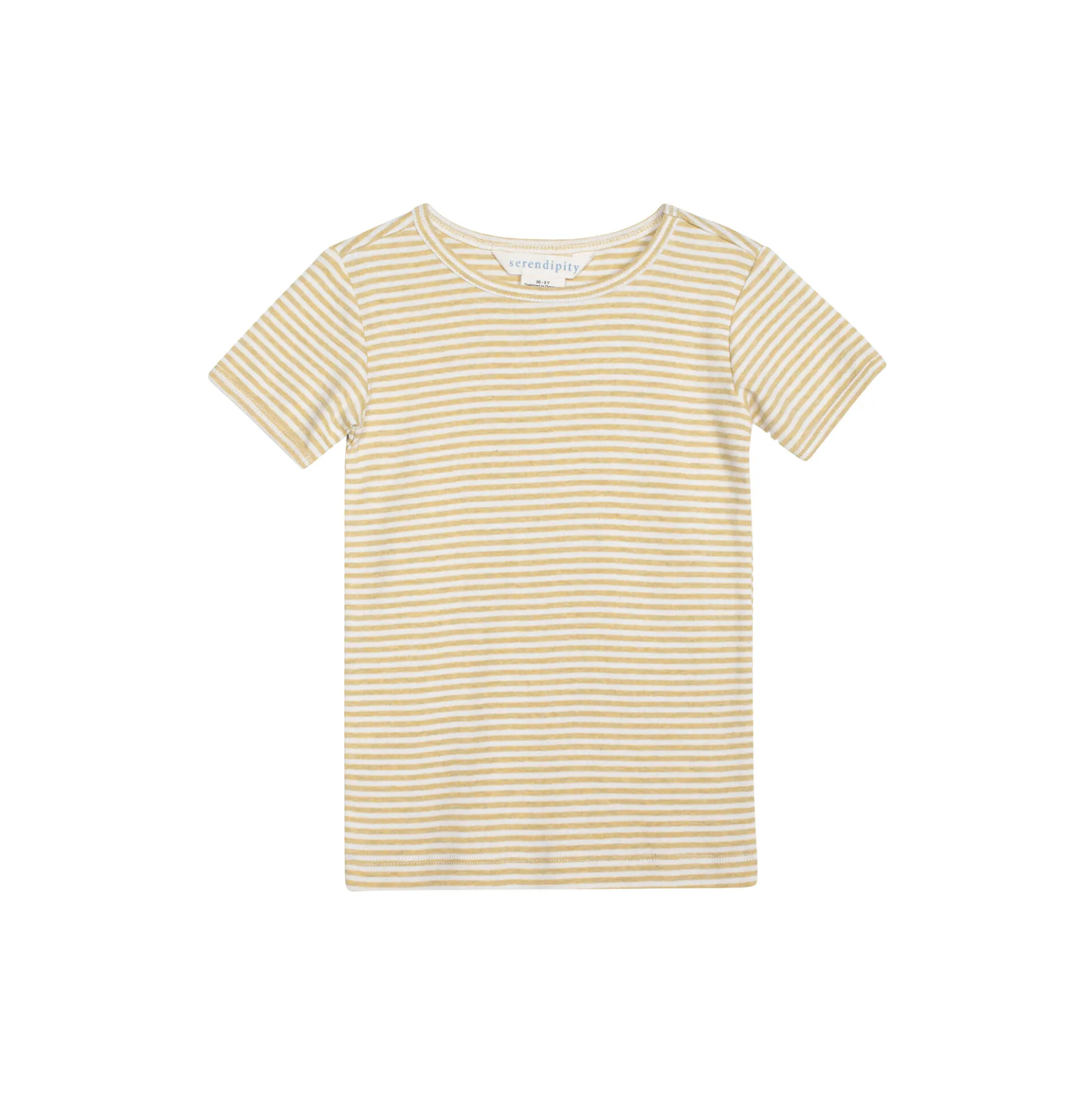 Stripe Tee Short, chamomile/offwhite