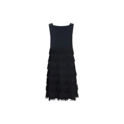 Sukosu frynsekjole, black