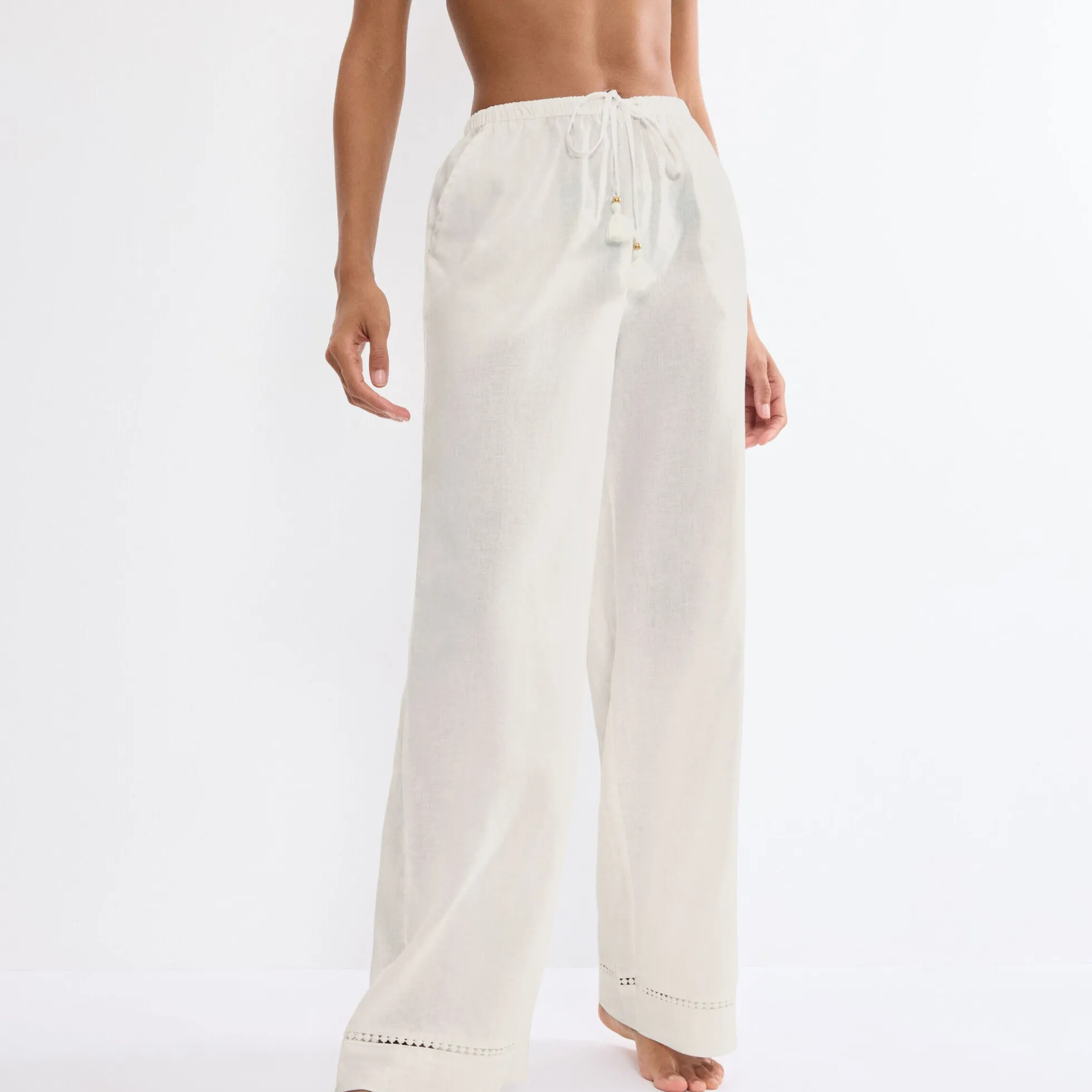 Summer Wear Trousers 01, silk white