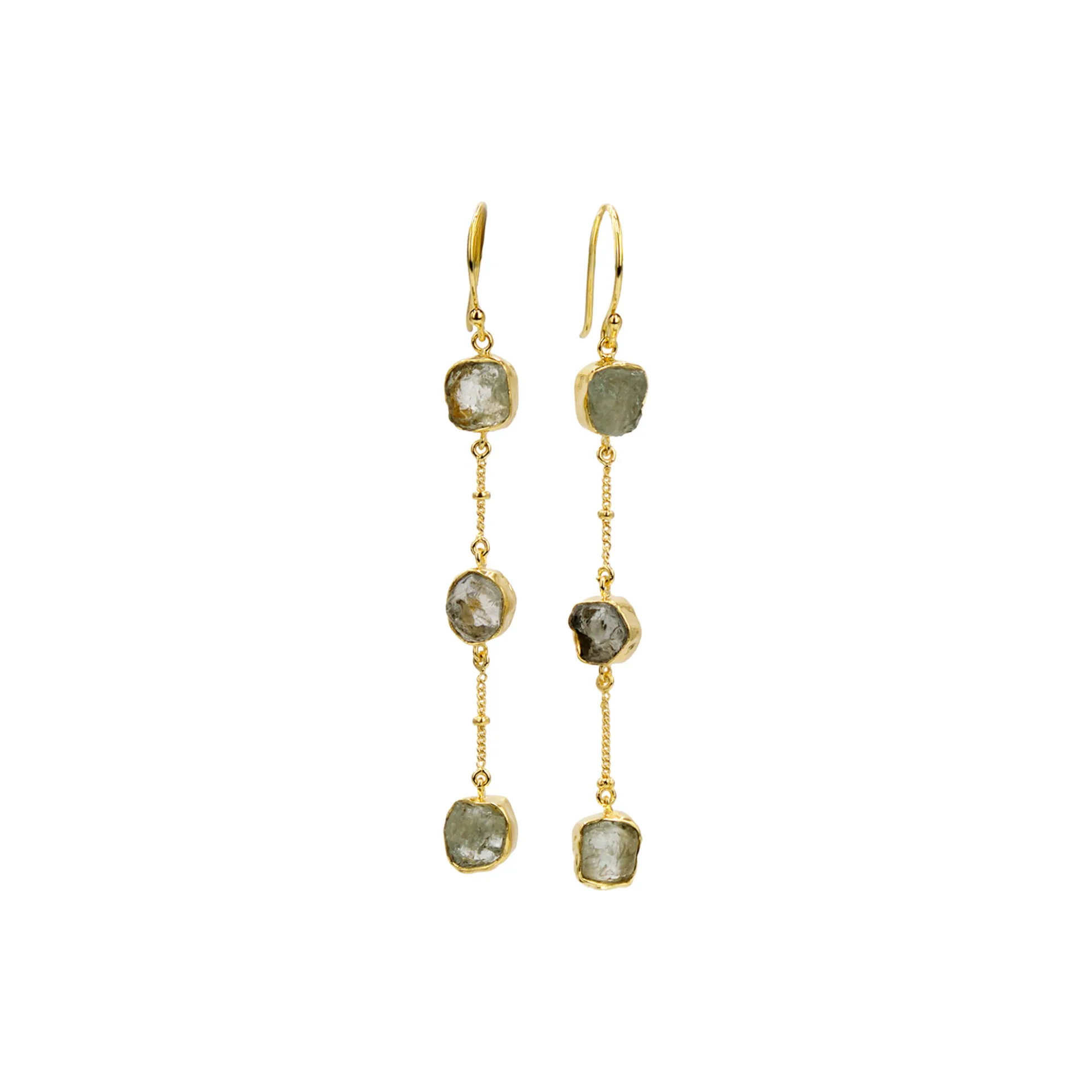 Sun Glitter Earrings, aquamarine