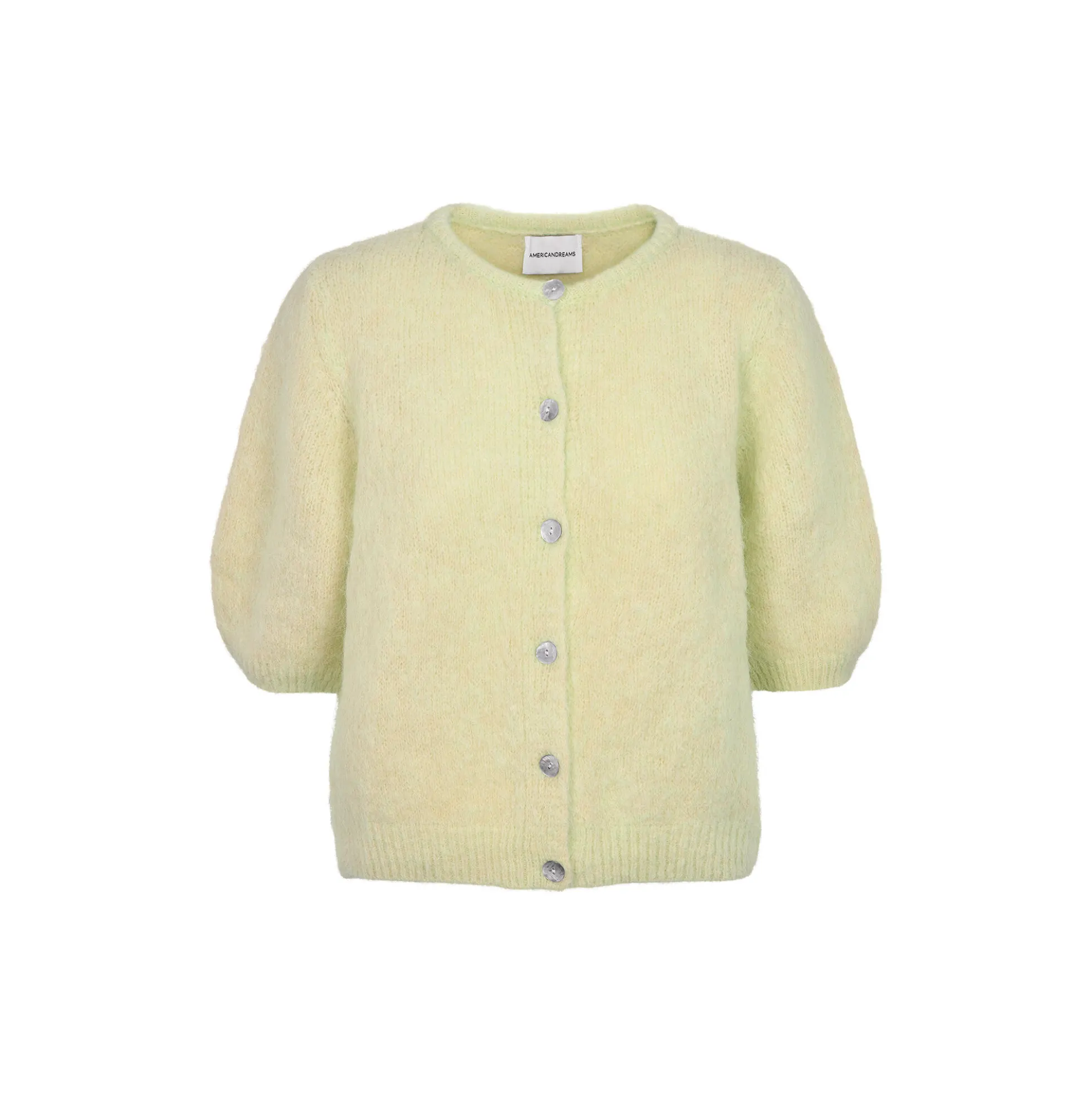 Susan Kortærmet Cardigan, light yellow