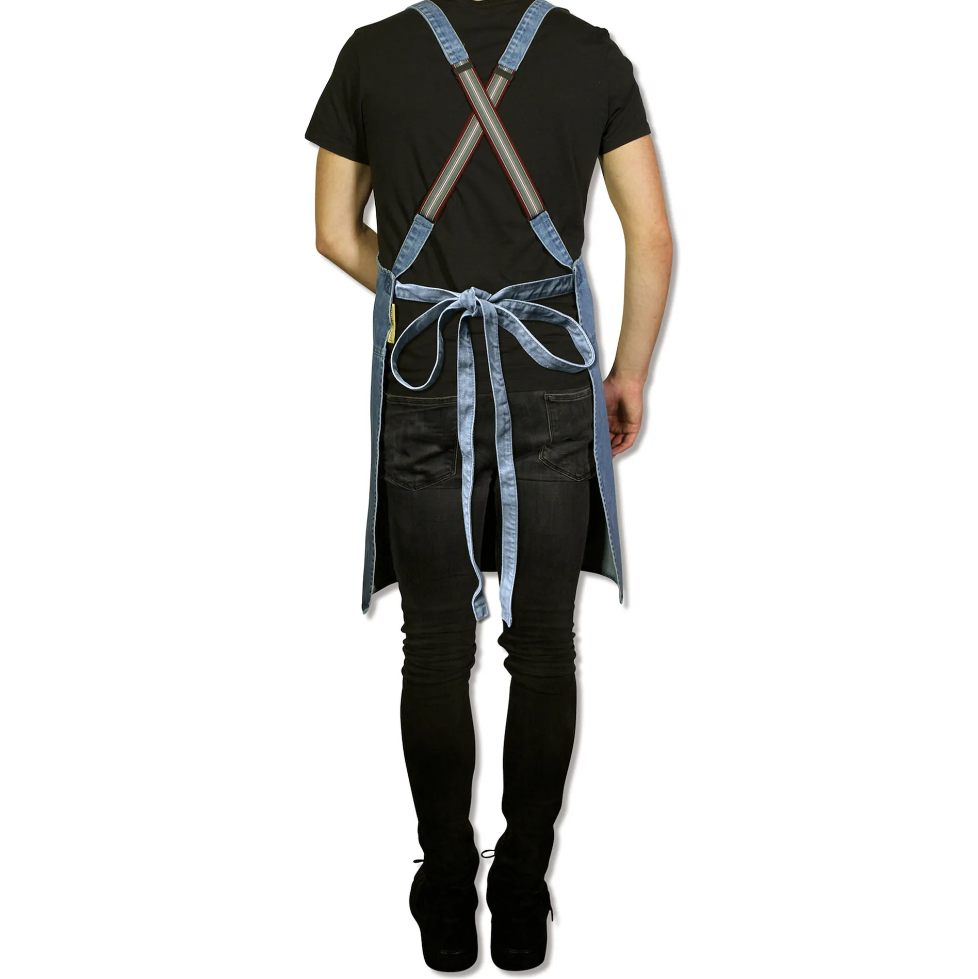 Suspender forklæde, blå