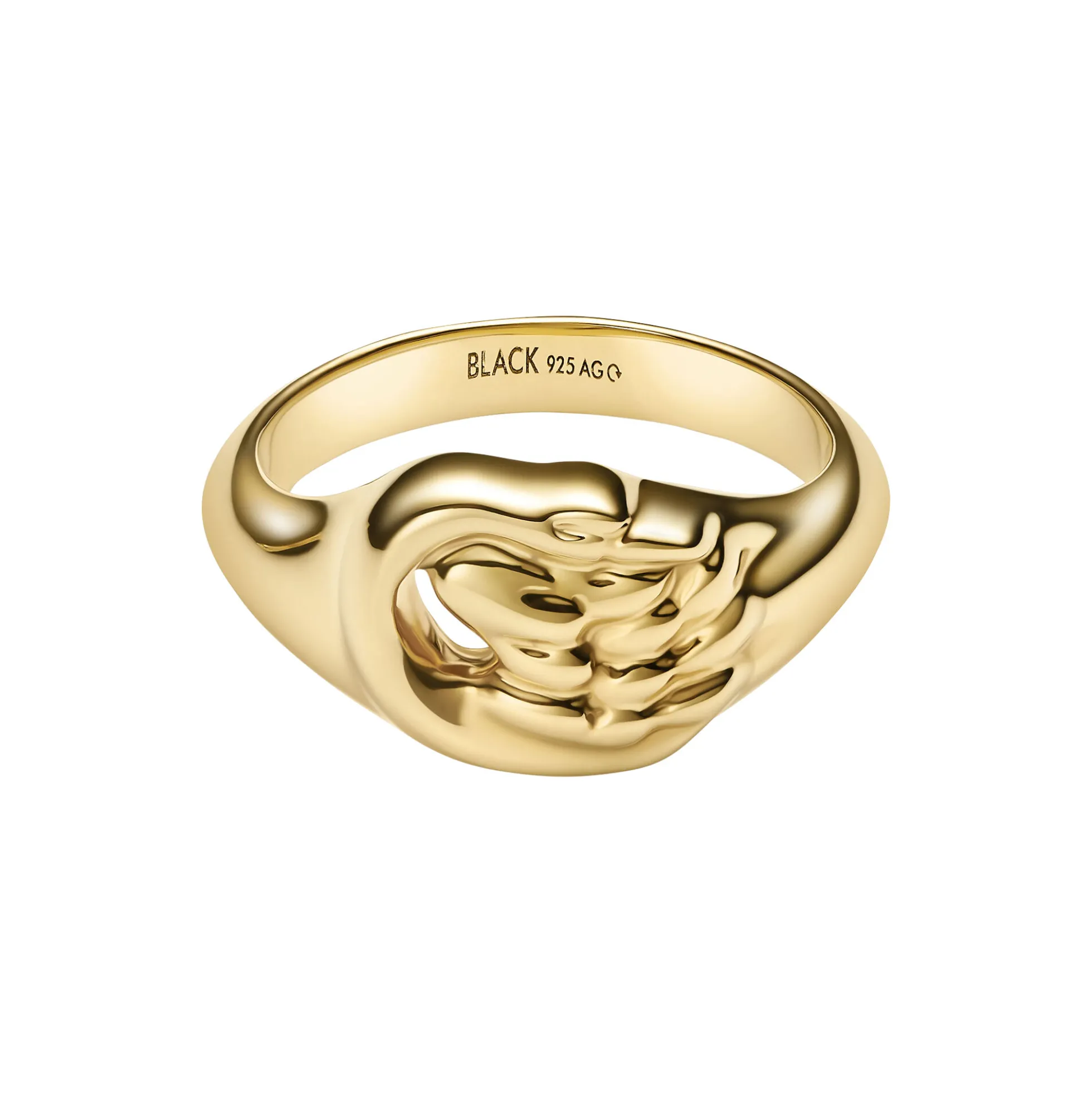 Swan Mini Signet Ring, gold