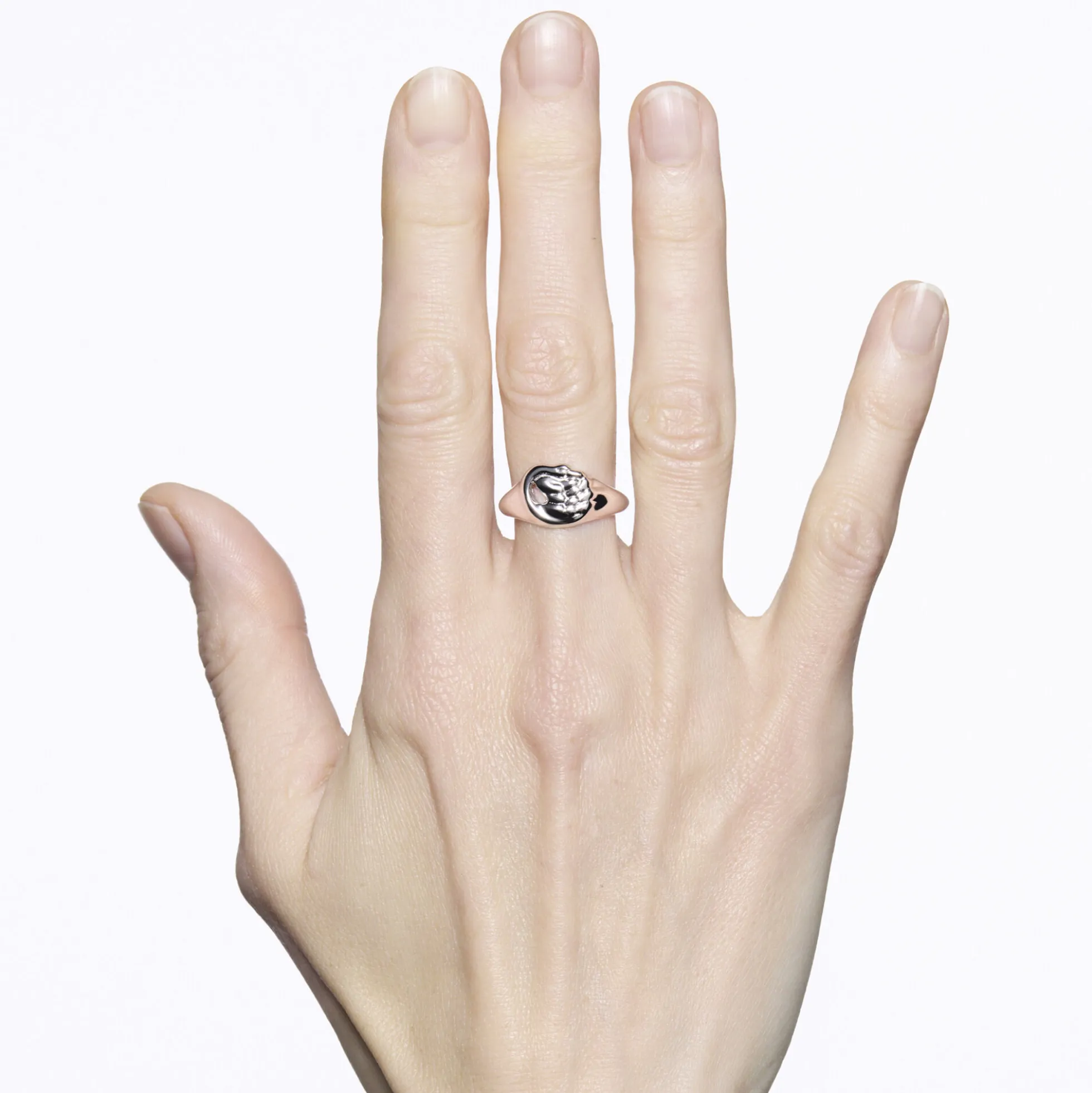 Swan Mini Signet Ring, silver