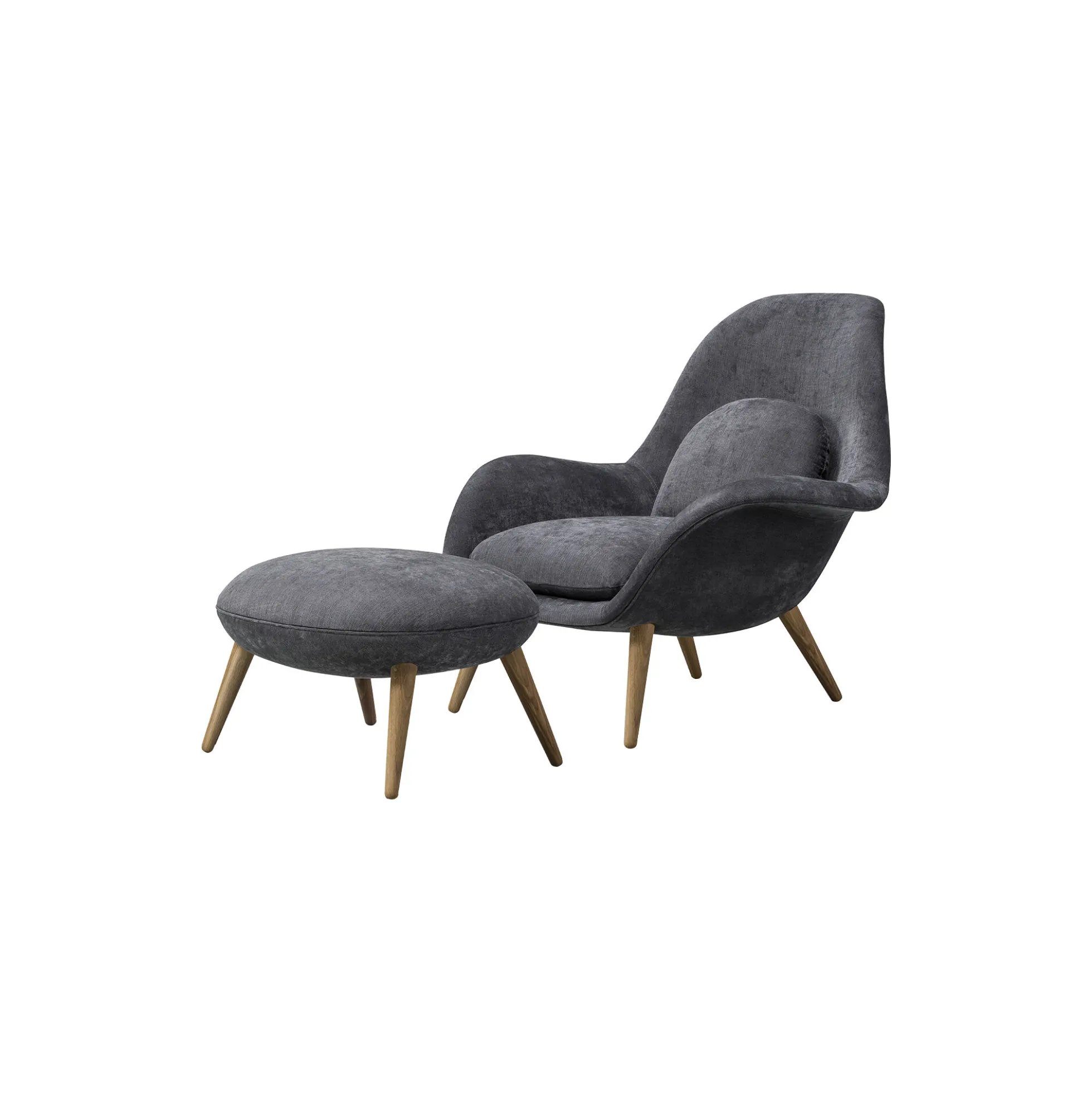 Swoon loungestol og skammel, Maple 192