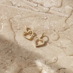 Symbols Open Heart diamant vedhæng, guld/diamant