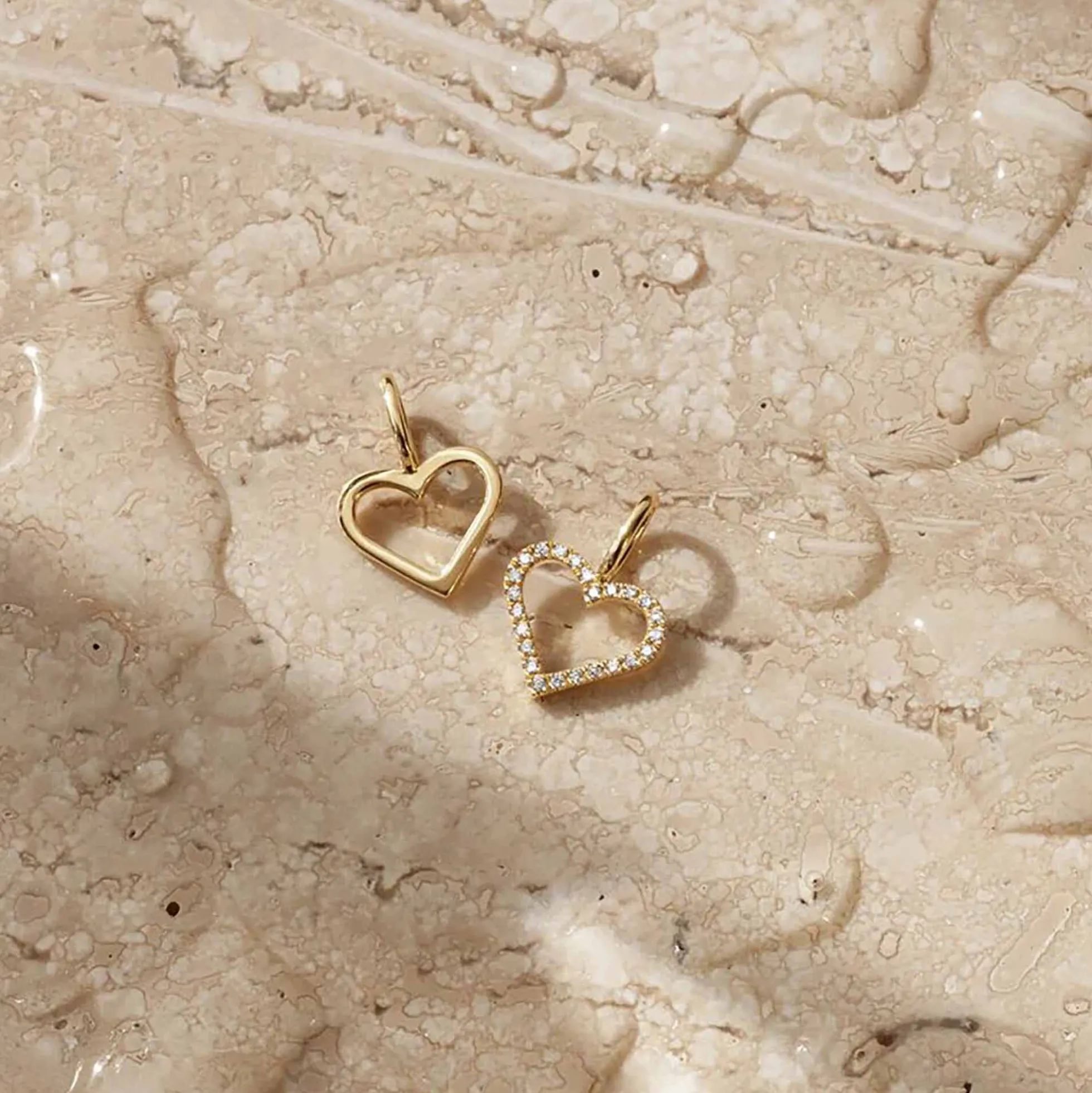Symbols Open Heart diamant vedhæng, guld/diamant