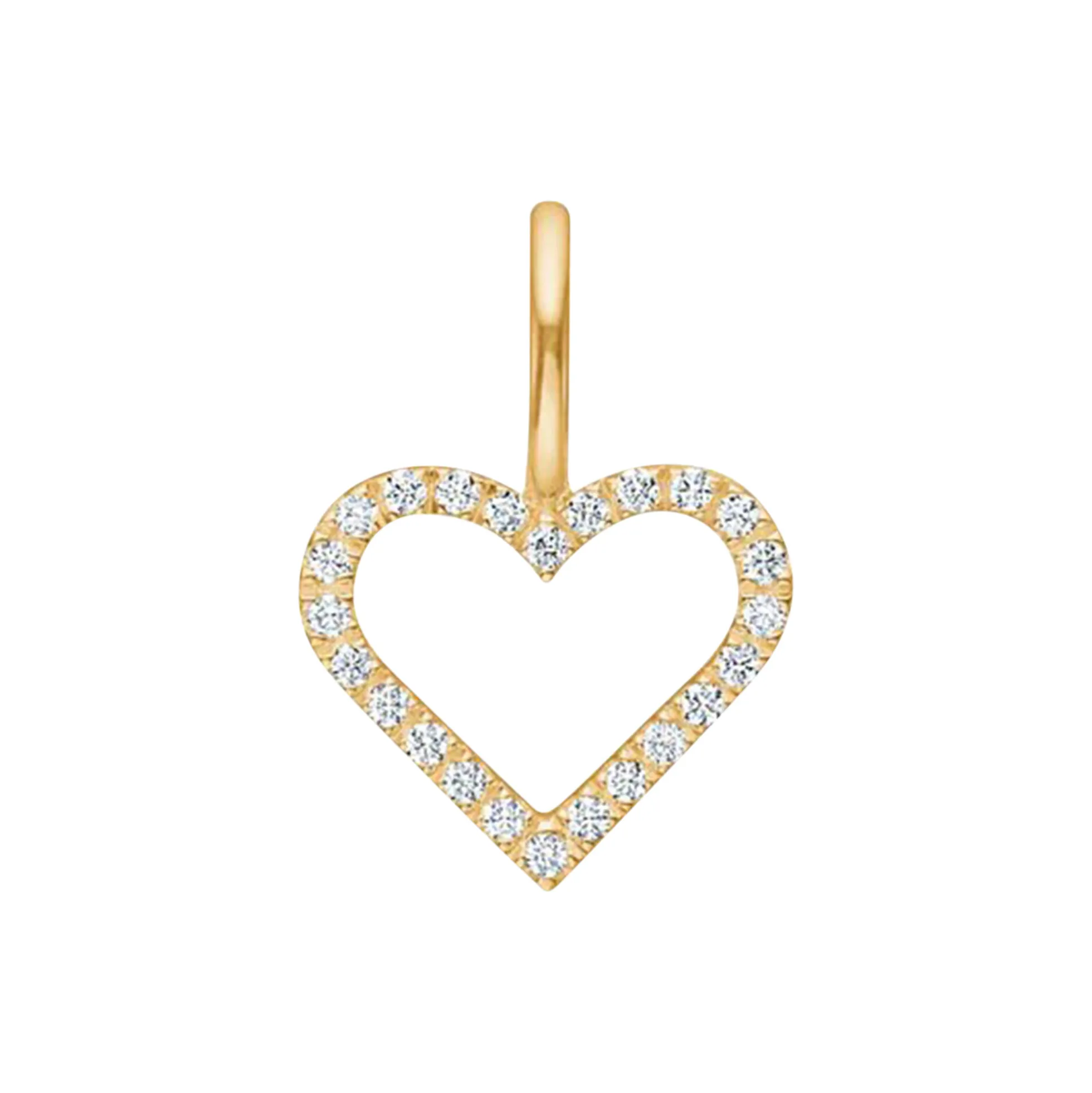 Symbols Open Heart diamant vedhæng, guld/diamant