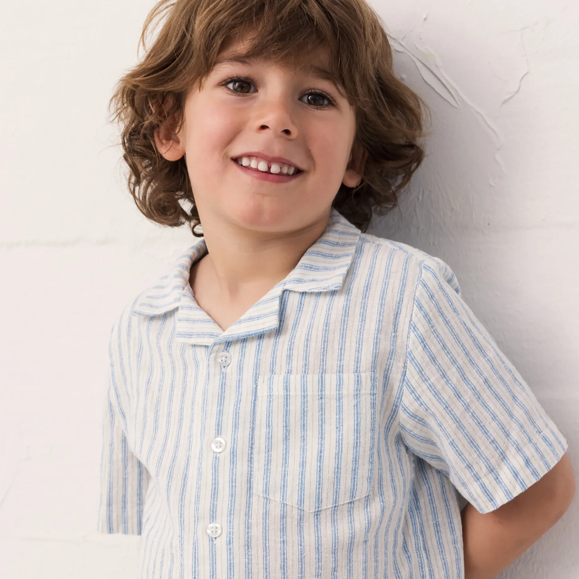 Tage Shirt, surf blue stripe