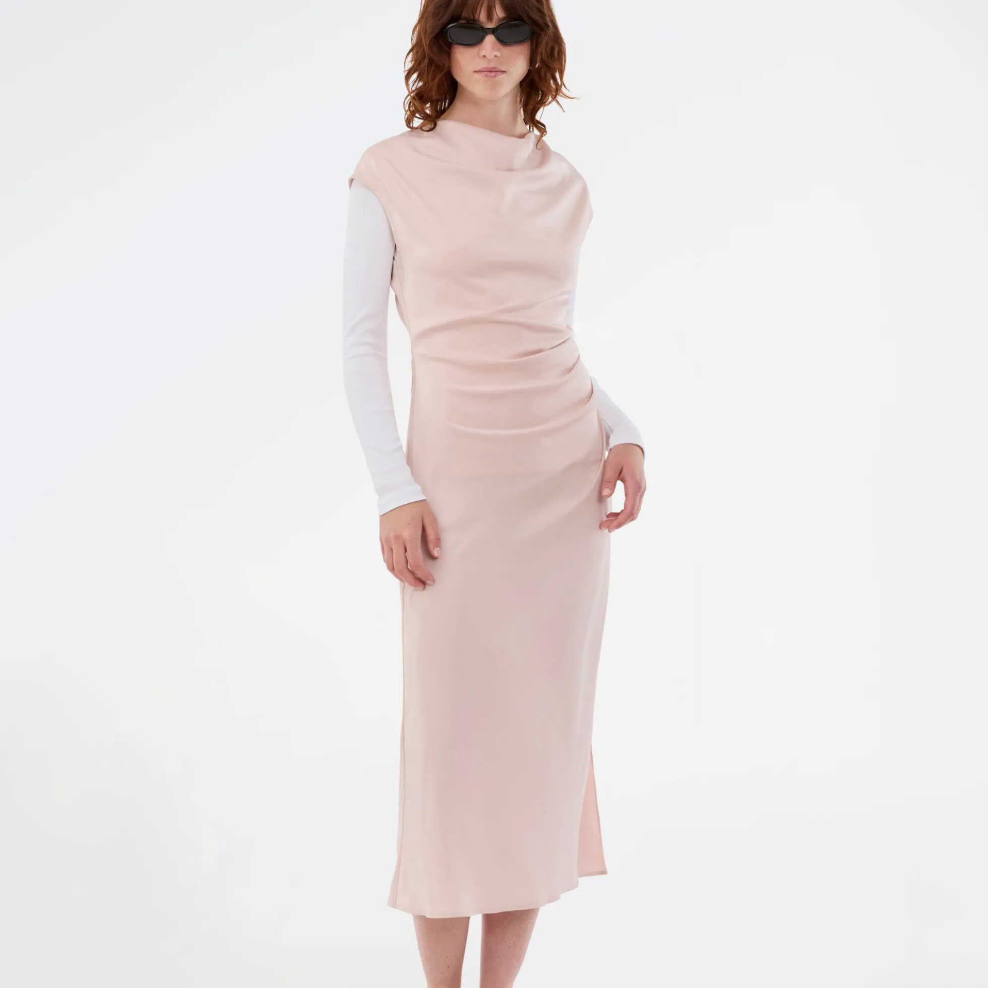 Tailormd dress, peach whip