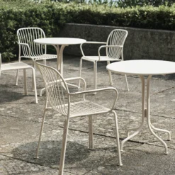 Thorvald SC96 Outdoor Café Table Round, ivory