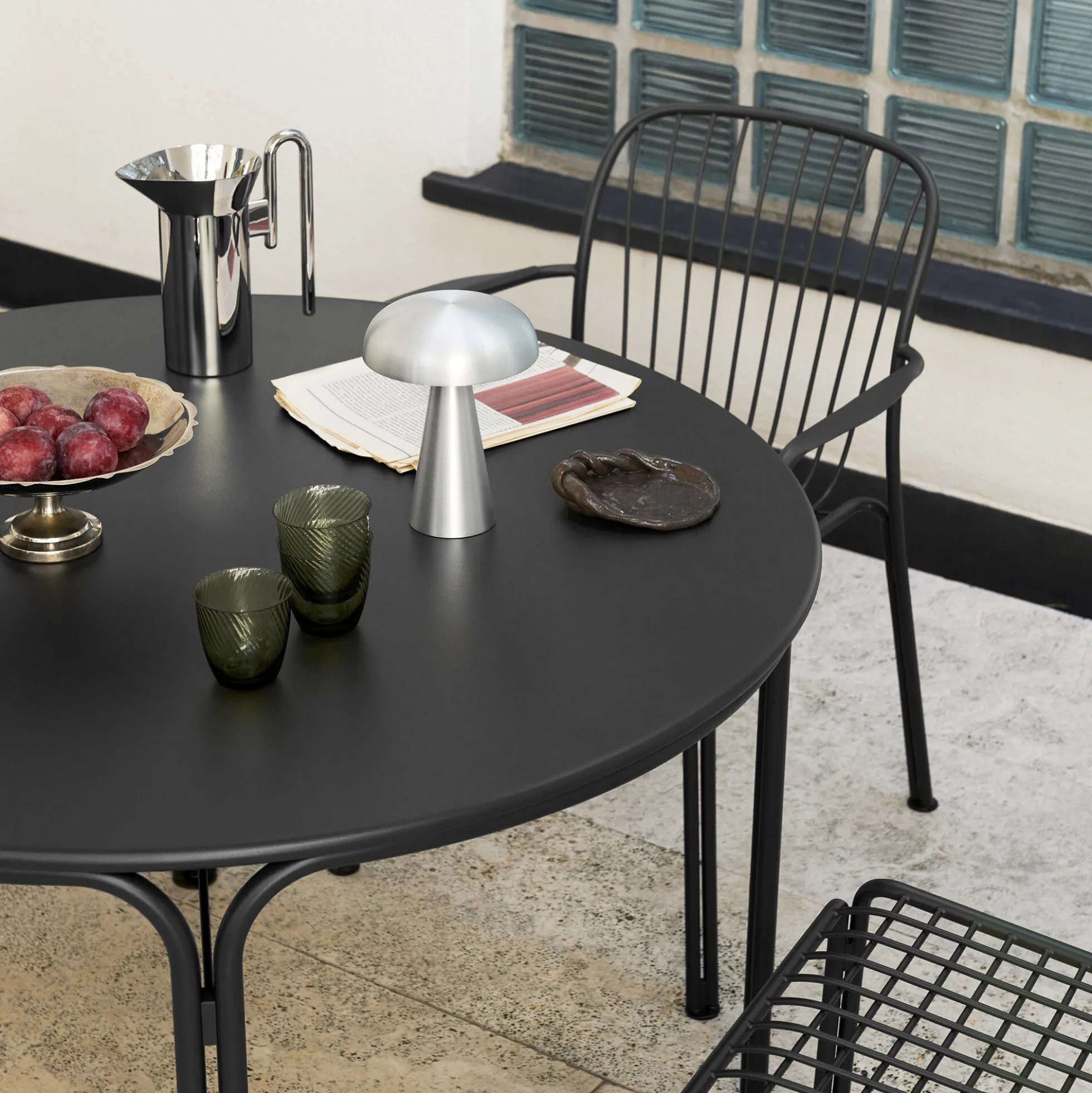 Thorvald SC98 Outdoor Dining Table, warm black