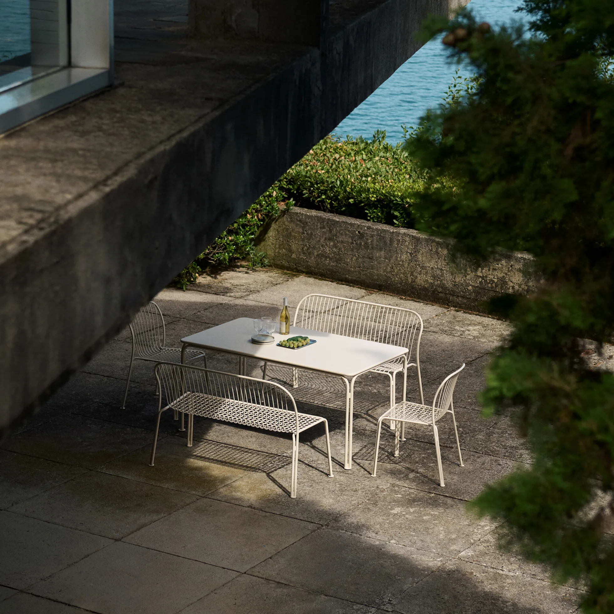 Thorvald SC113 Outdoor Dining Table, ivory