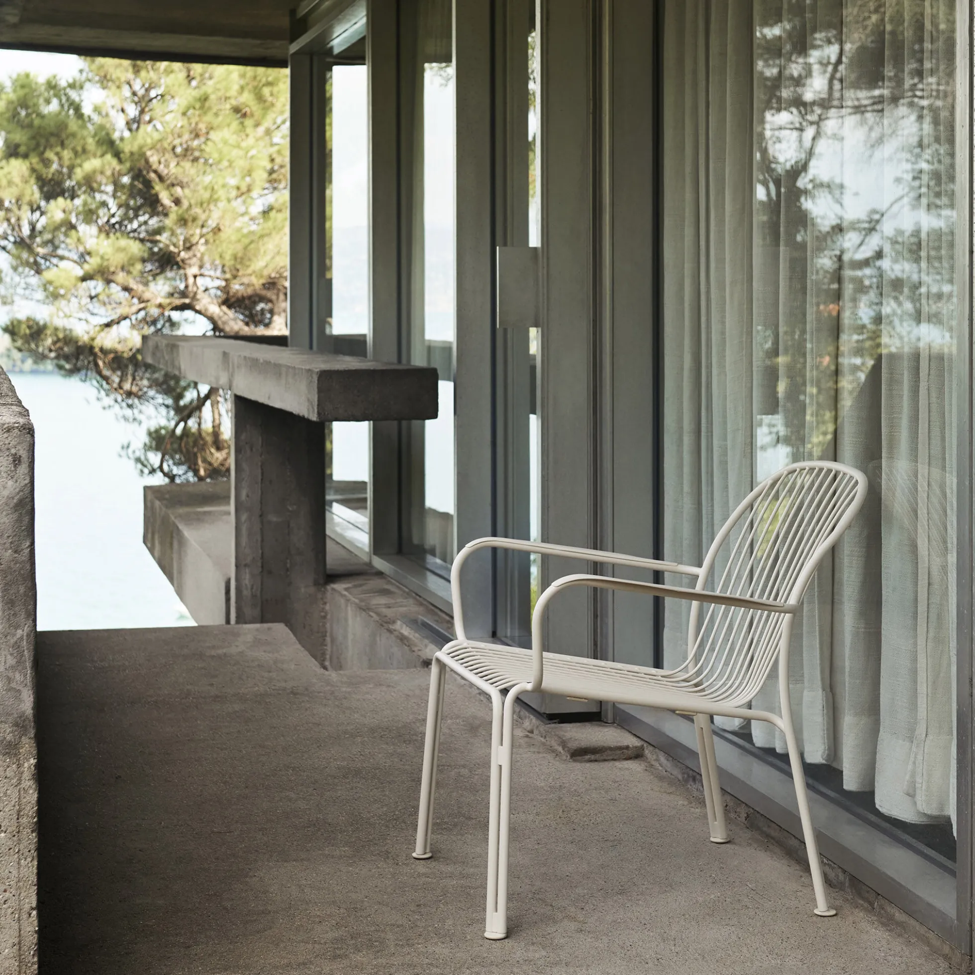 Thorvald SC101 Outdoor Lounge Chair, ivory